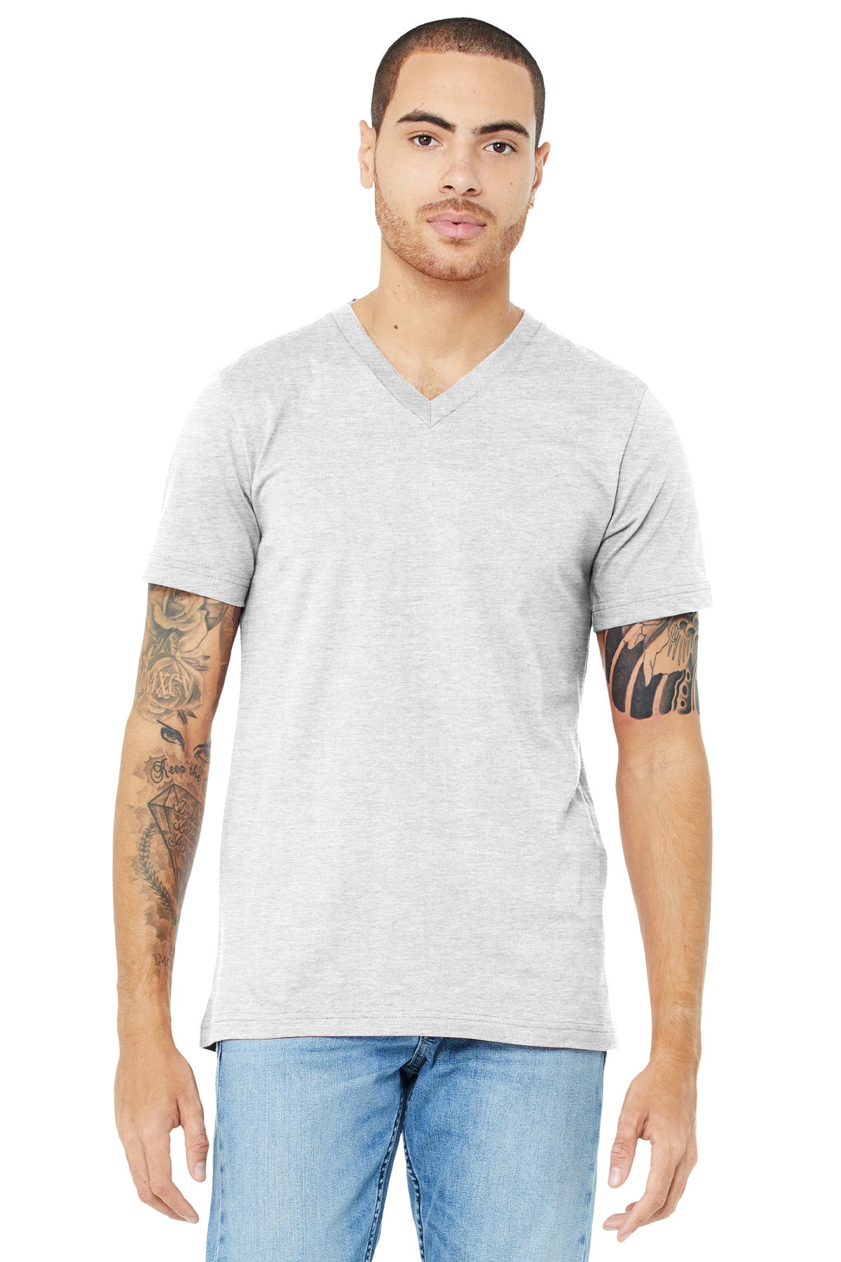 Retail fit Tear-away label Side seamed Shoulder taping Solid - Ash