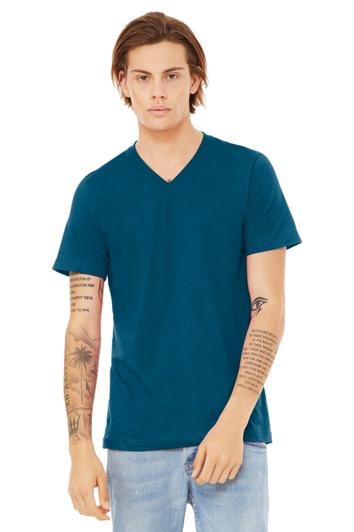 Retail fit Tear-away label Side seamed Shoulder taping Solid - Deep Teal