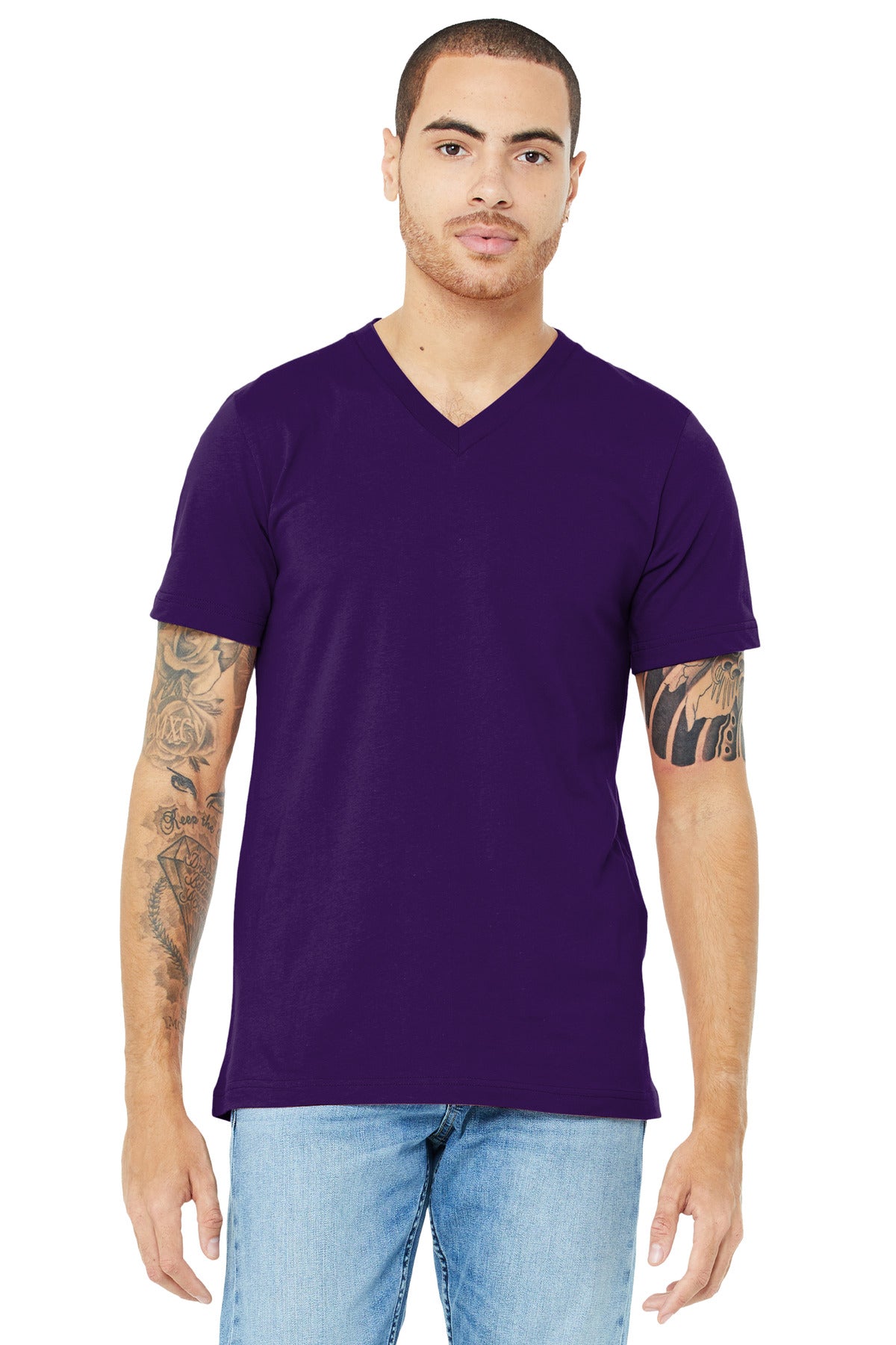 Retail fit Tear-away label Side seamed Shoulder taping Solid - Team Purple