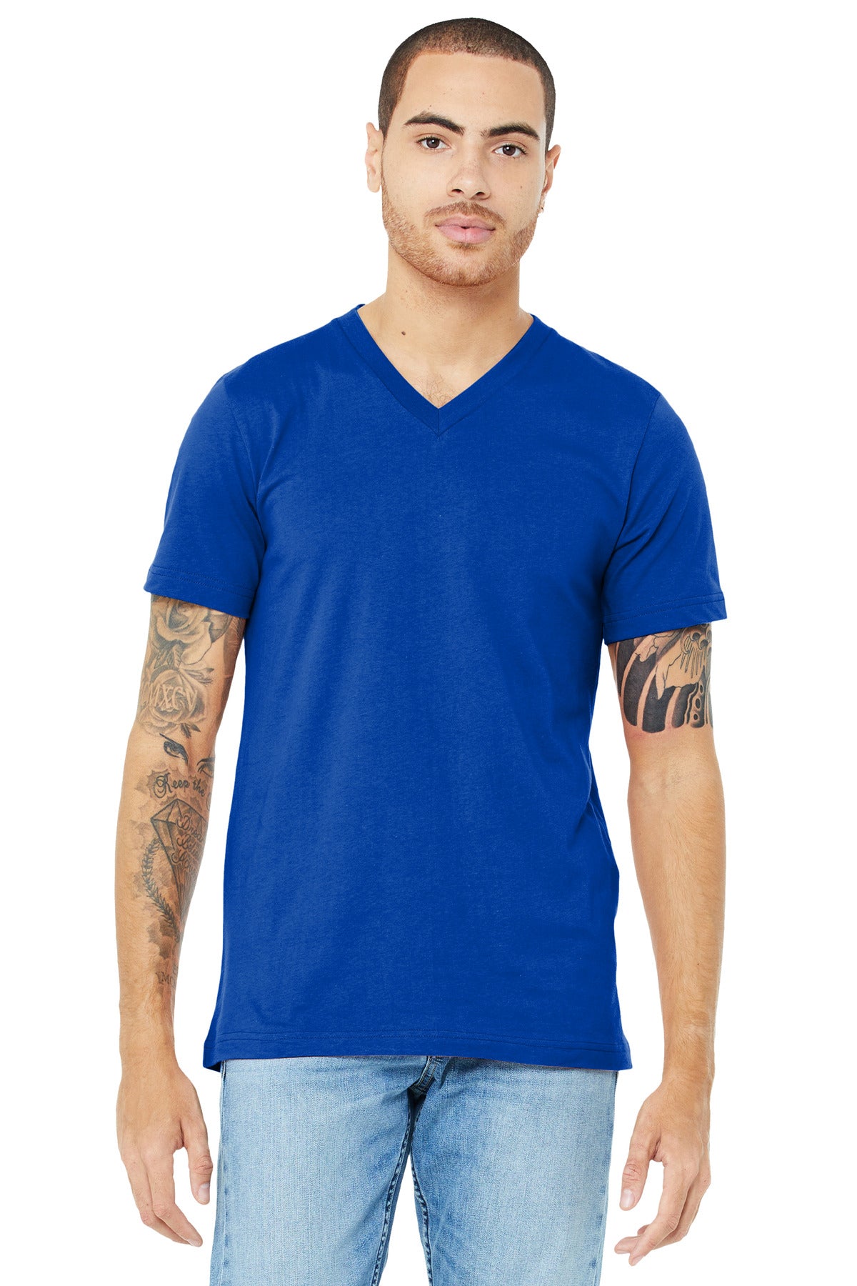Retail fit Tear-away label Side seamed Shoulder taping Solid - True Royal