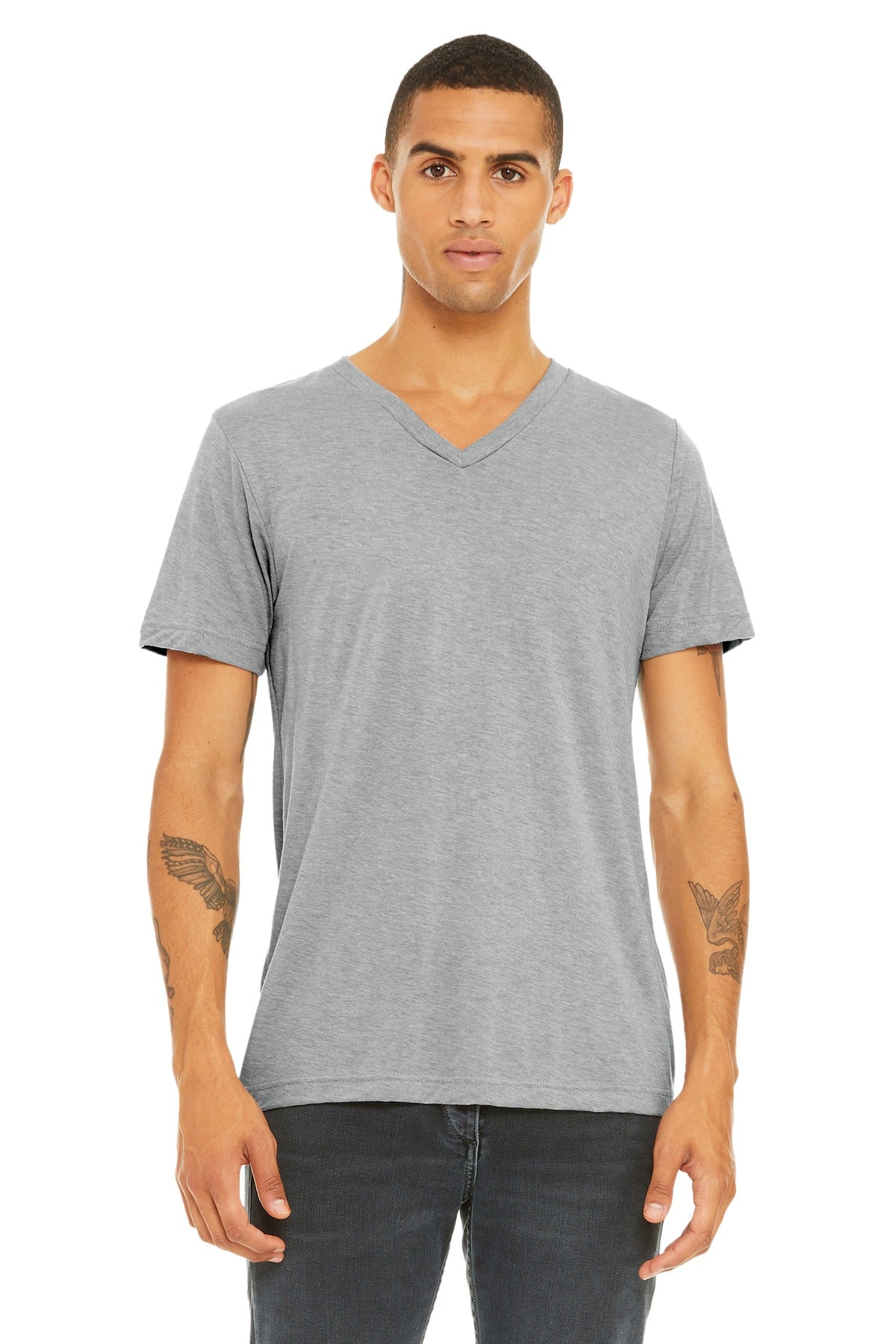 Retail fit Tear-away label Side seamed 3.8-ounce 50/25/25 po - Athletic Grey Triblend