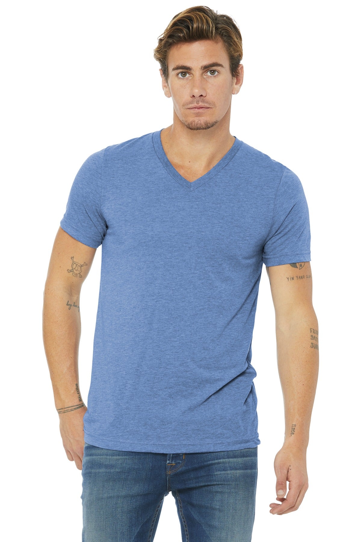 Retail fit Tear-away label Side seamed 3.8-ounce 50/25/25 po - Blue Triblend