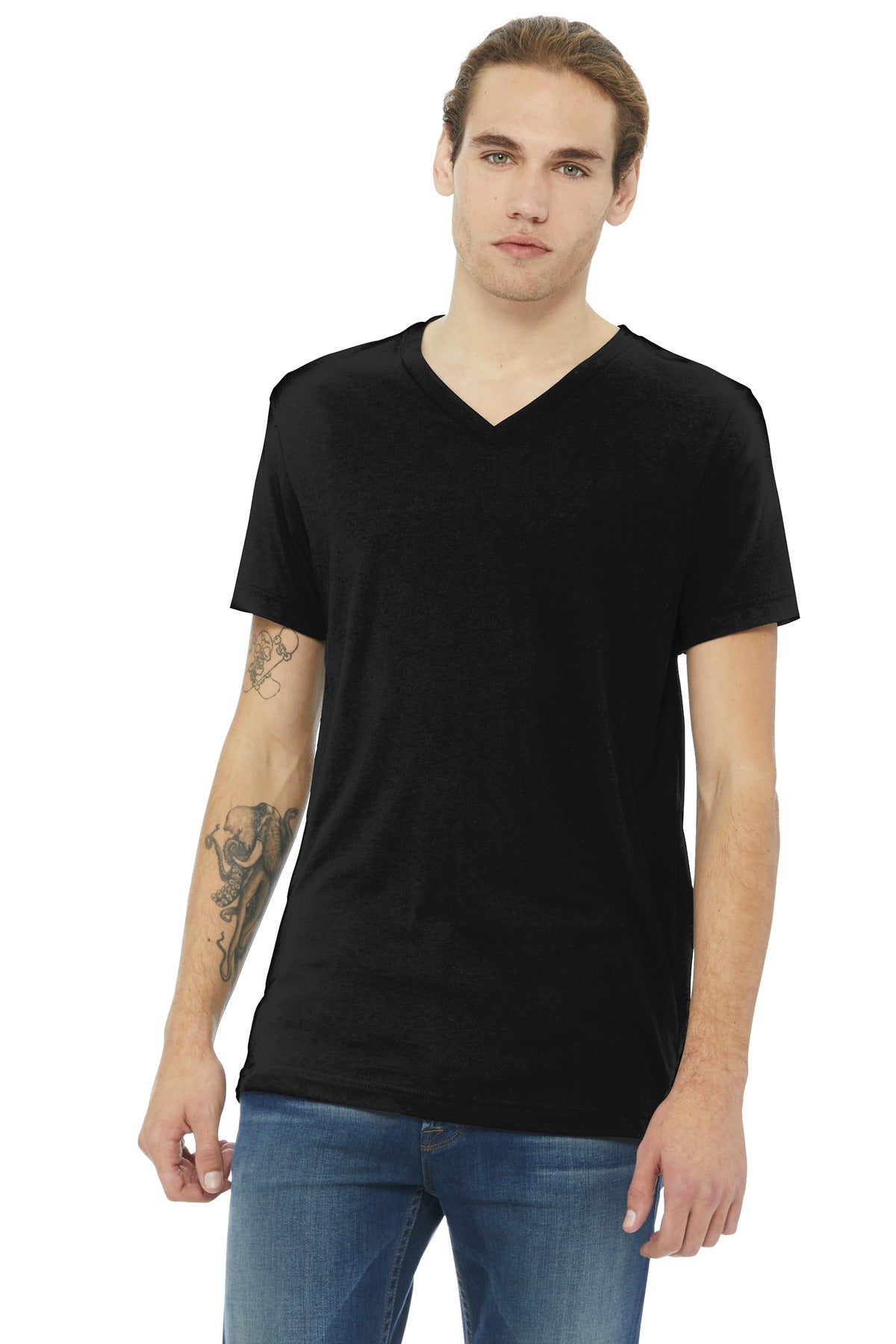 Retail fit Tear-away label Side seamed 3.8-ounce 50/25/25 po - Solid Black Triblend