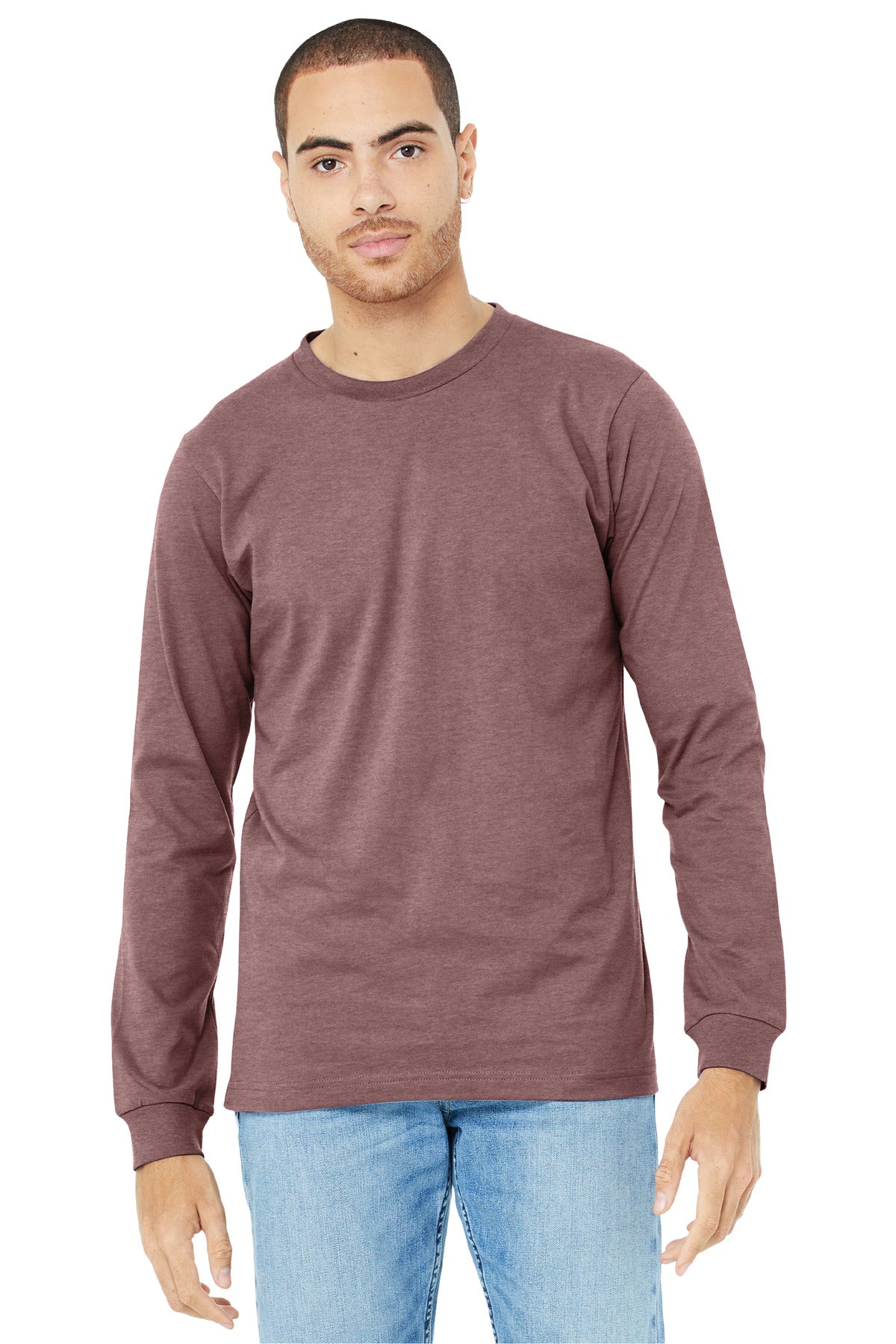 Retail fit Tear-away label Side seamed Ribbed cuffs Heather  - Heather Mauve