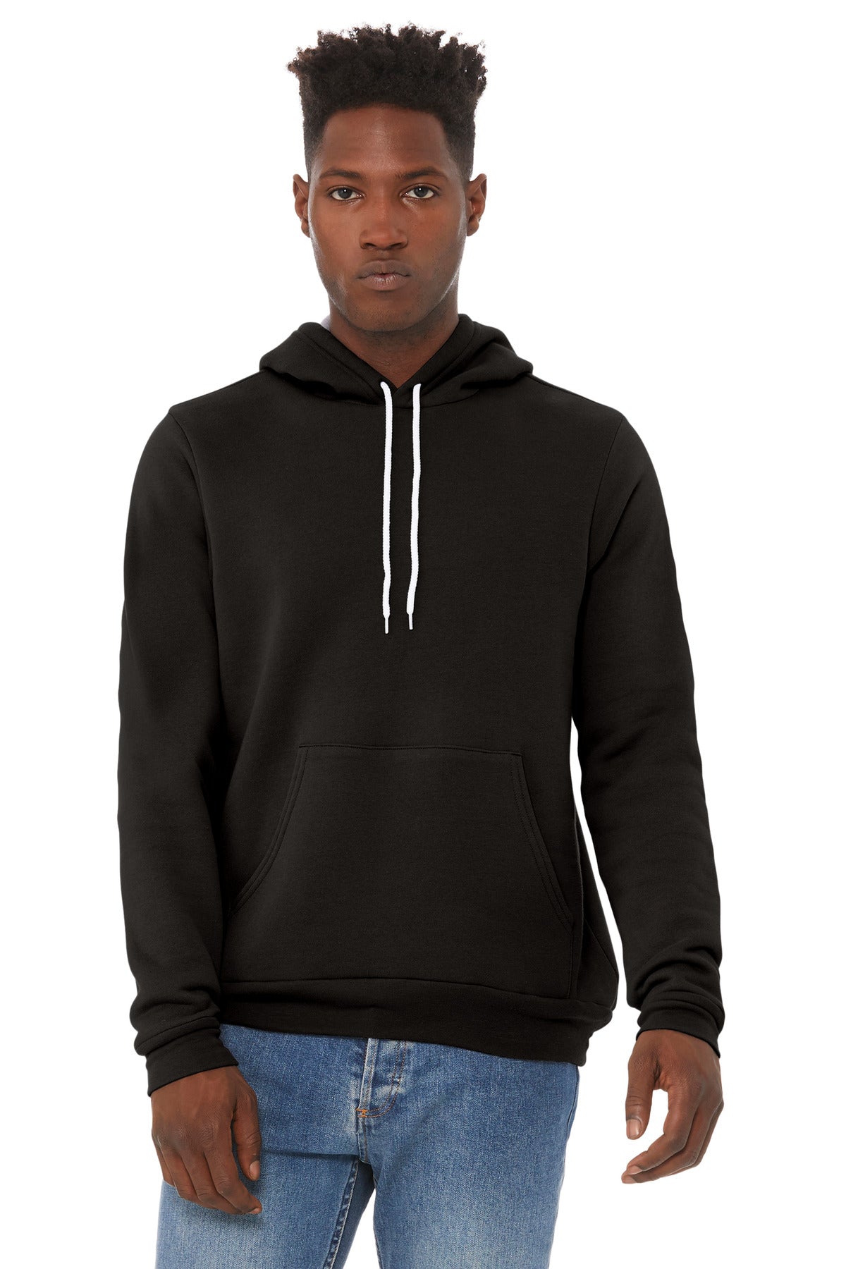 Retail fit Tear-away label White drawcords Side seamed Kanga - DTG Black