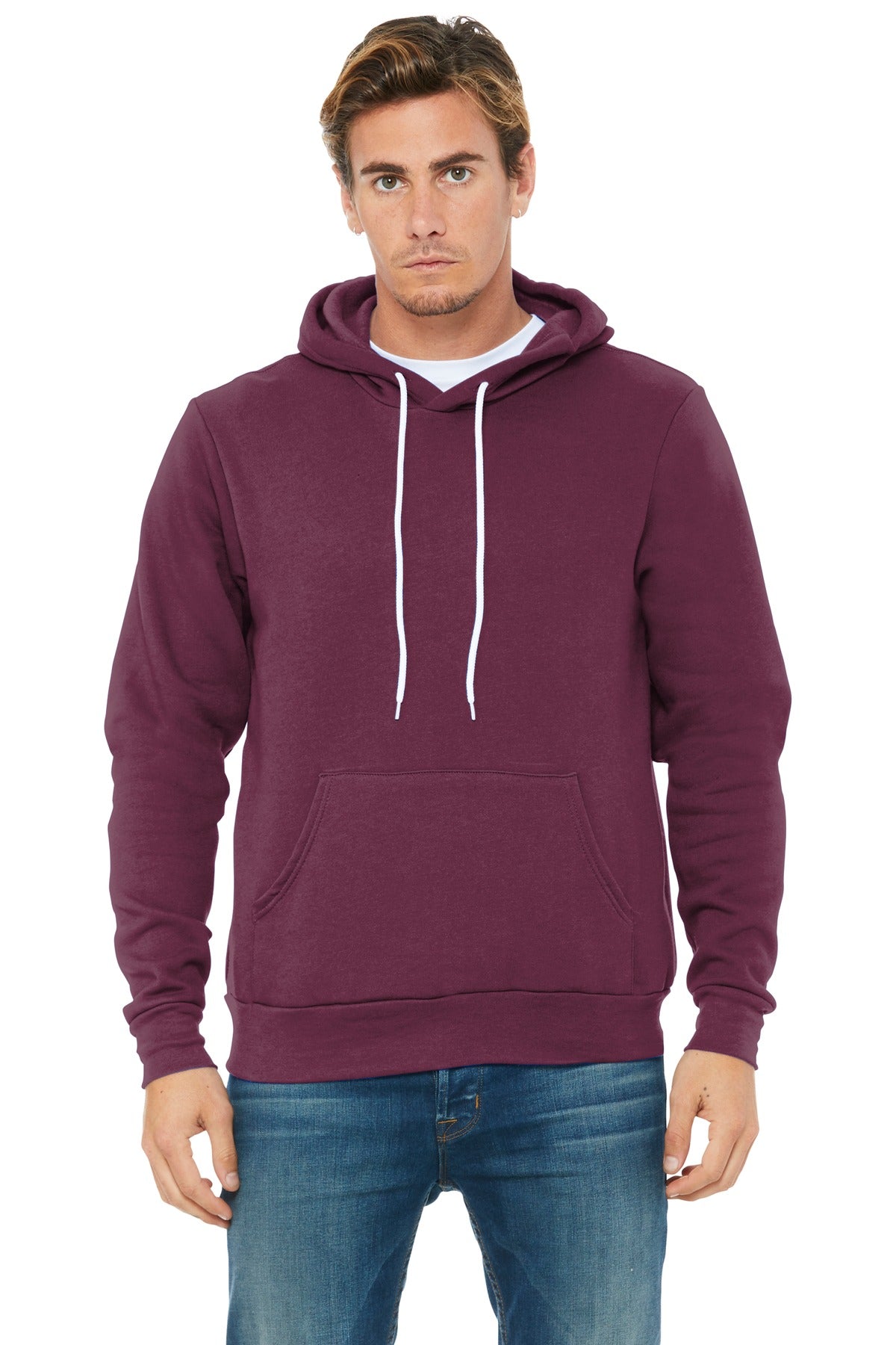 Retail fit Tear-away label White drawcords Side seamed Kanga - Maroon