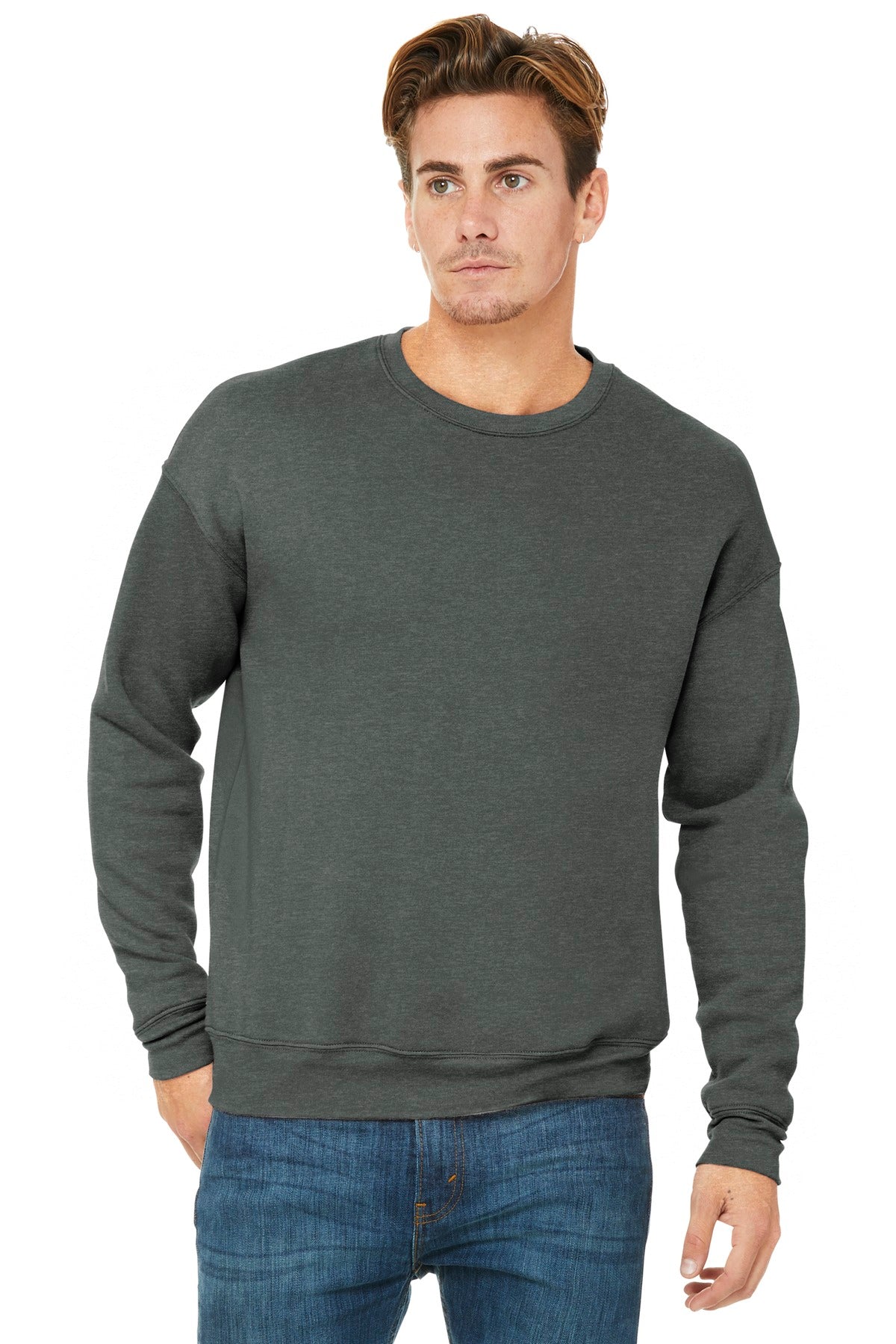 Retail fit Tear-away label Dropped shoulders Side seamed Rib - Deep Heather