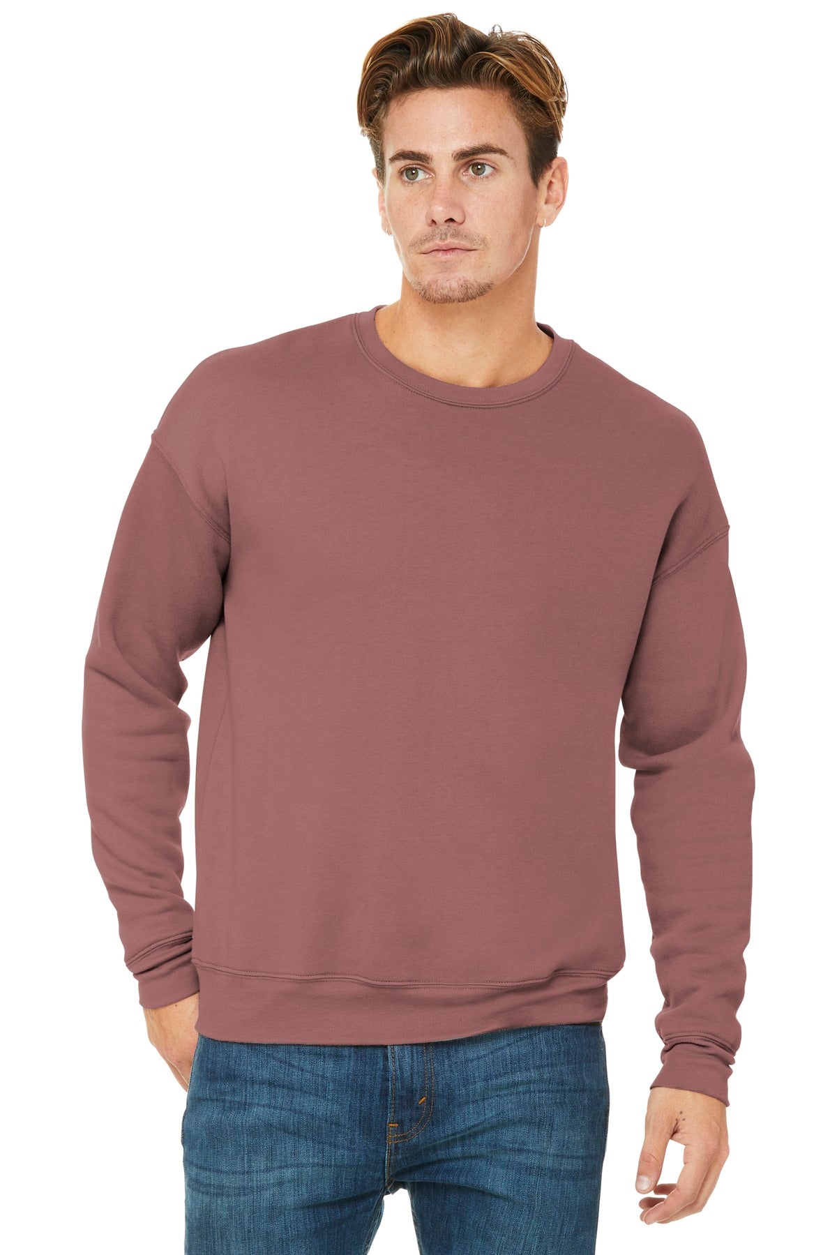 Retail fit Tear-away label Dropped shoulders Side seamed Rib - Mauve