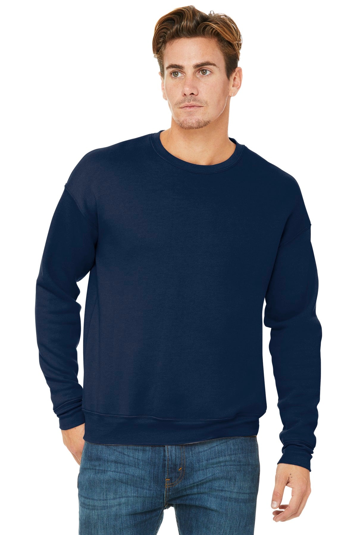Retail fit Tear-away label Dropped shoulders Side seamed Rib - Navy