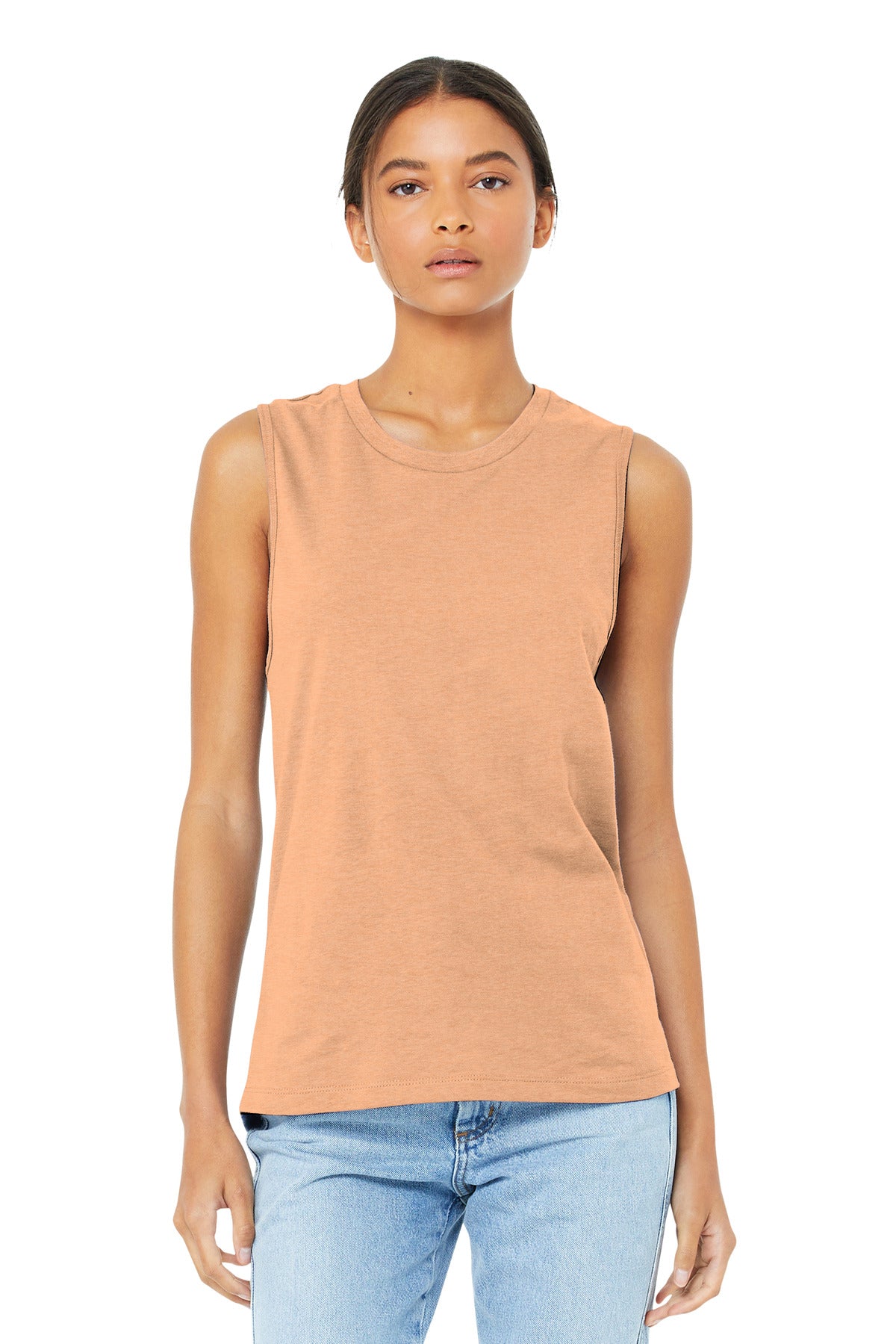 Relaxed fit Tear-away label Low-cut armholes Side seamed 4.2 - Heather Peach