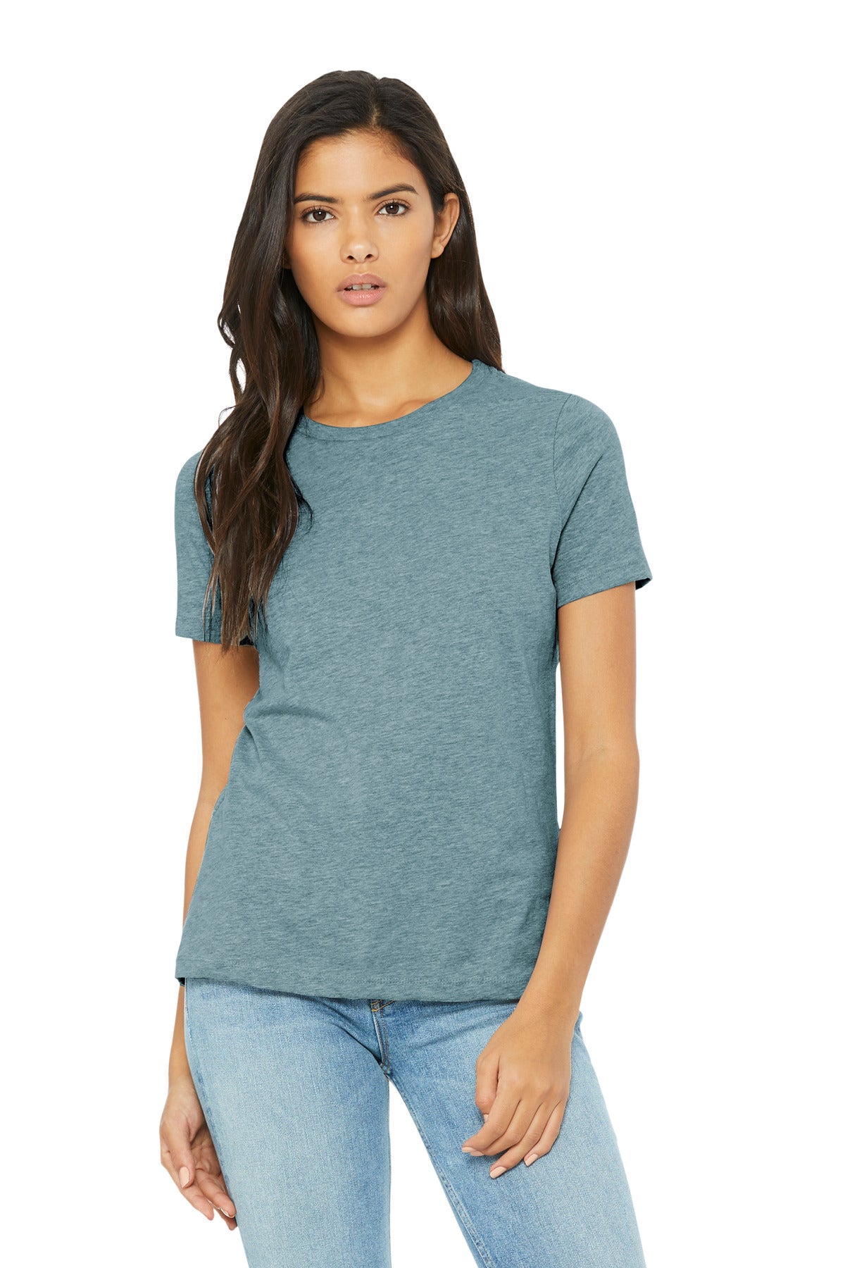 Relaxed fit Tear-away label Side seamed 4.2-ounce 52/48 Airl - Heather Blue Lagoon