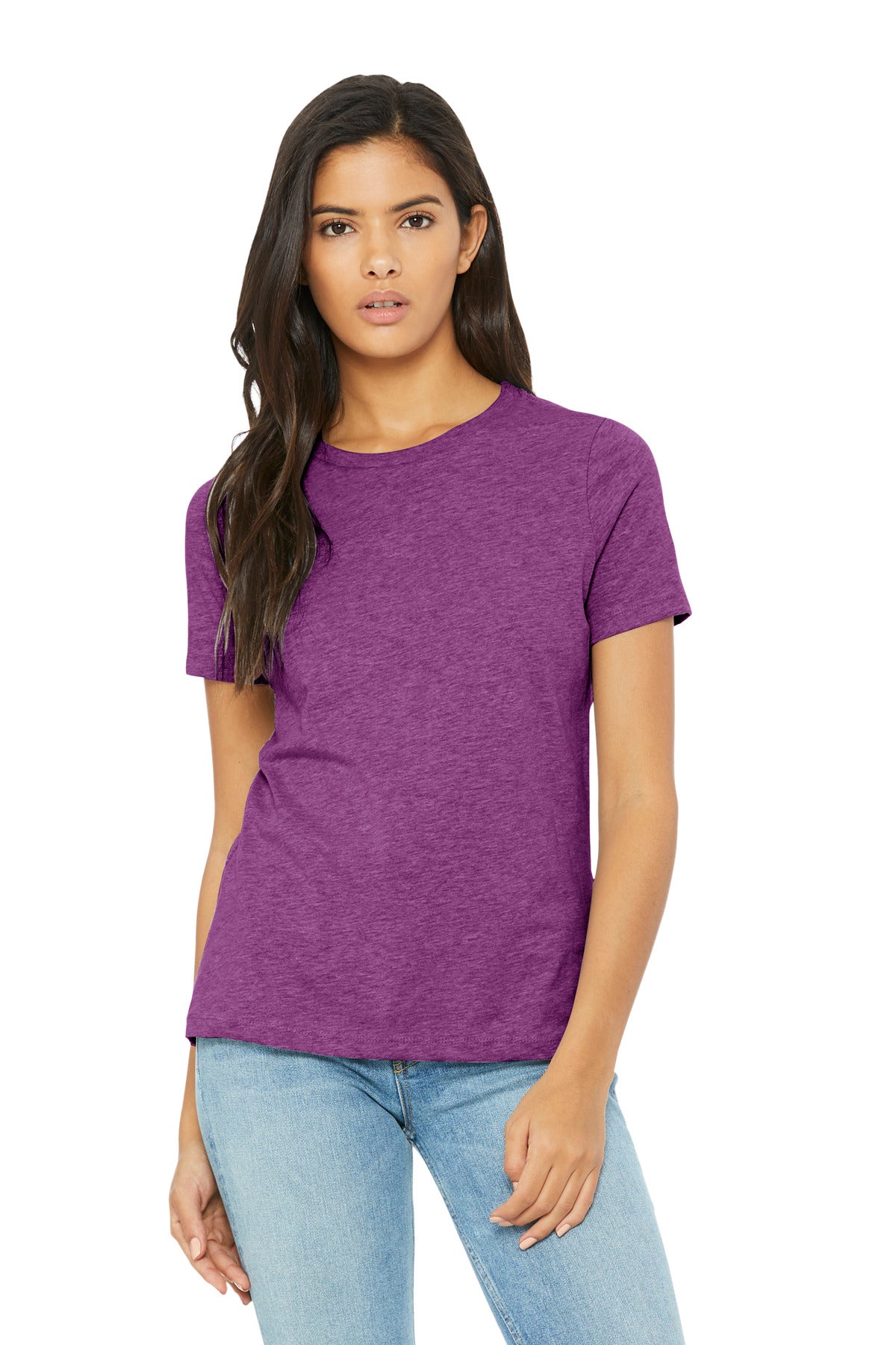 Relaxed fit Tear-away label Side seamed 4.2-ounce 52/48 Airl - Heather Magenta