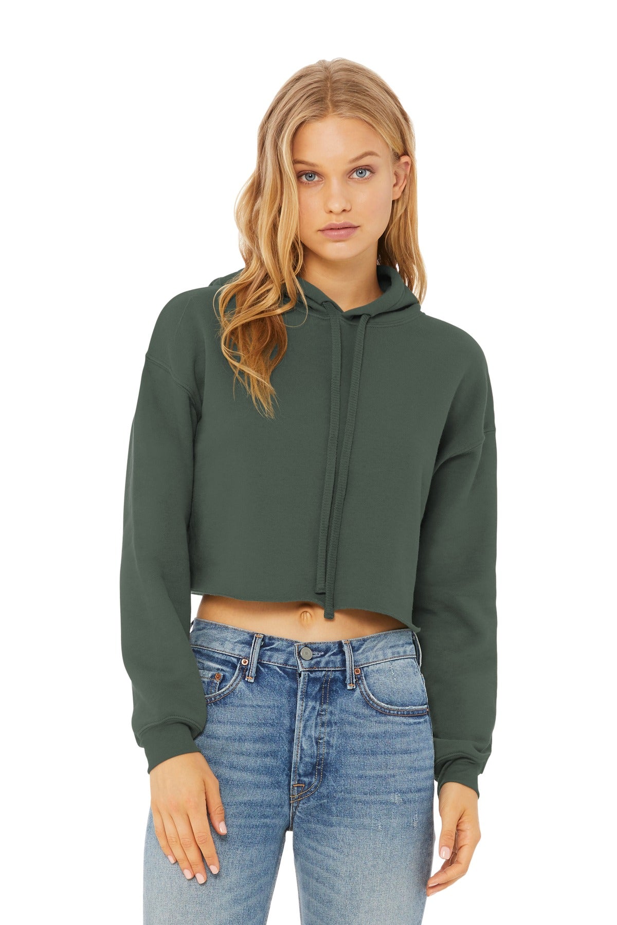 Tear-away label Side seamed Dropped shoulders Rib knit cuffs - Military Green