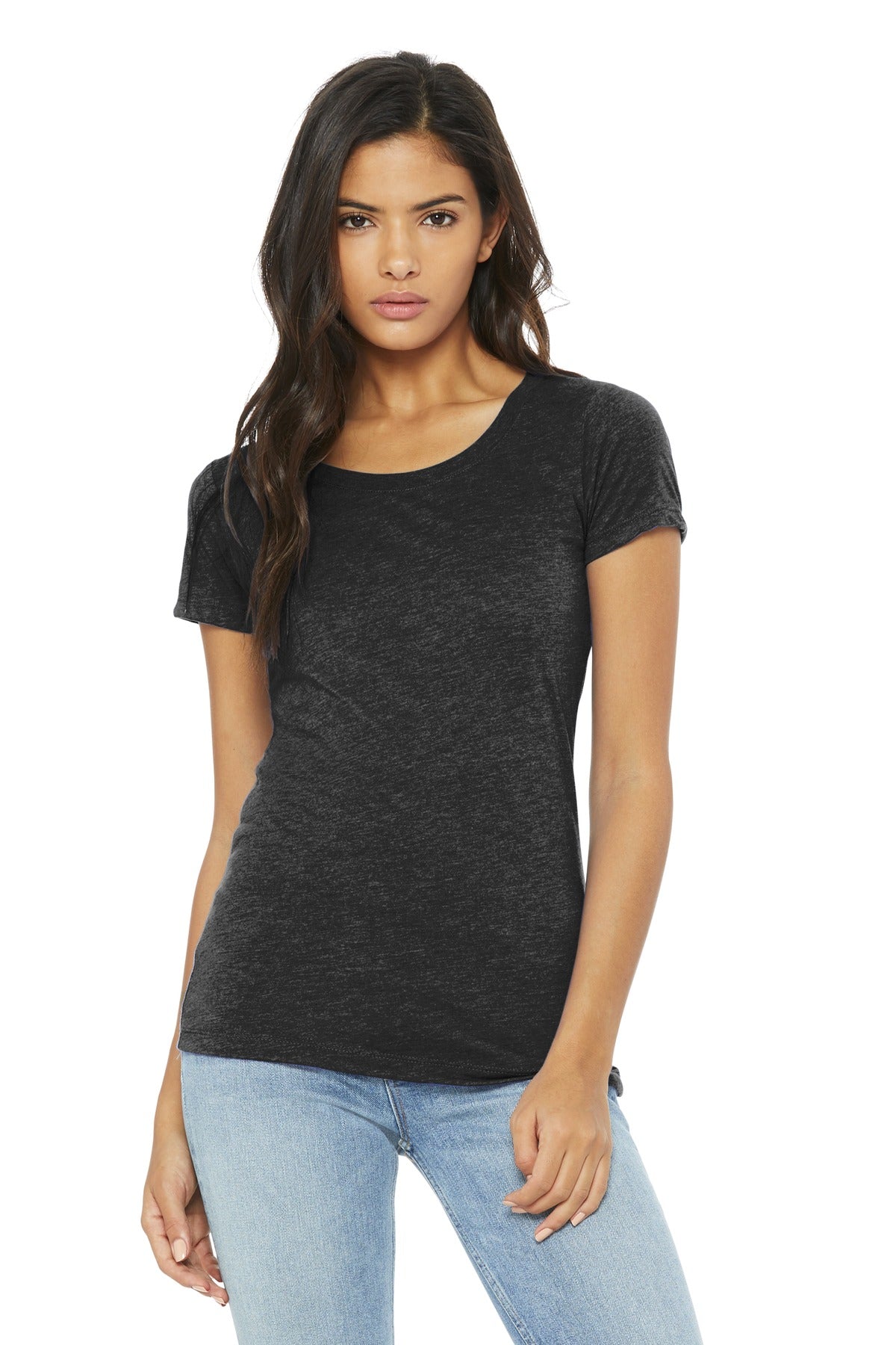 Slim fit Tear-away label Side seamed Triblend Colors: 3.8-ou - Charcoal-Black Triblend