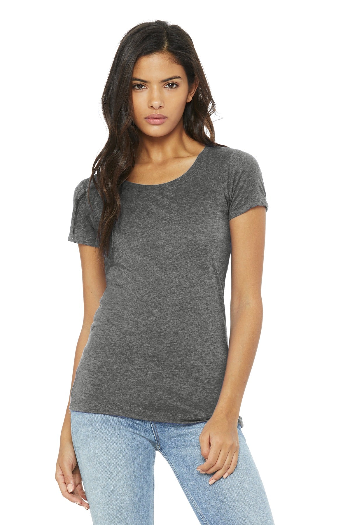 Slim fit Tear-away label Side seamed Triblend Colors: 3.8-ou - Grey Triblend