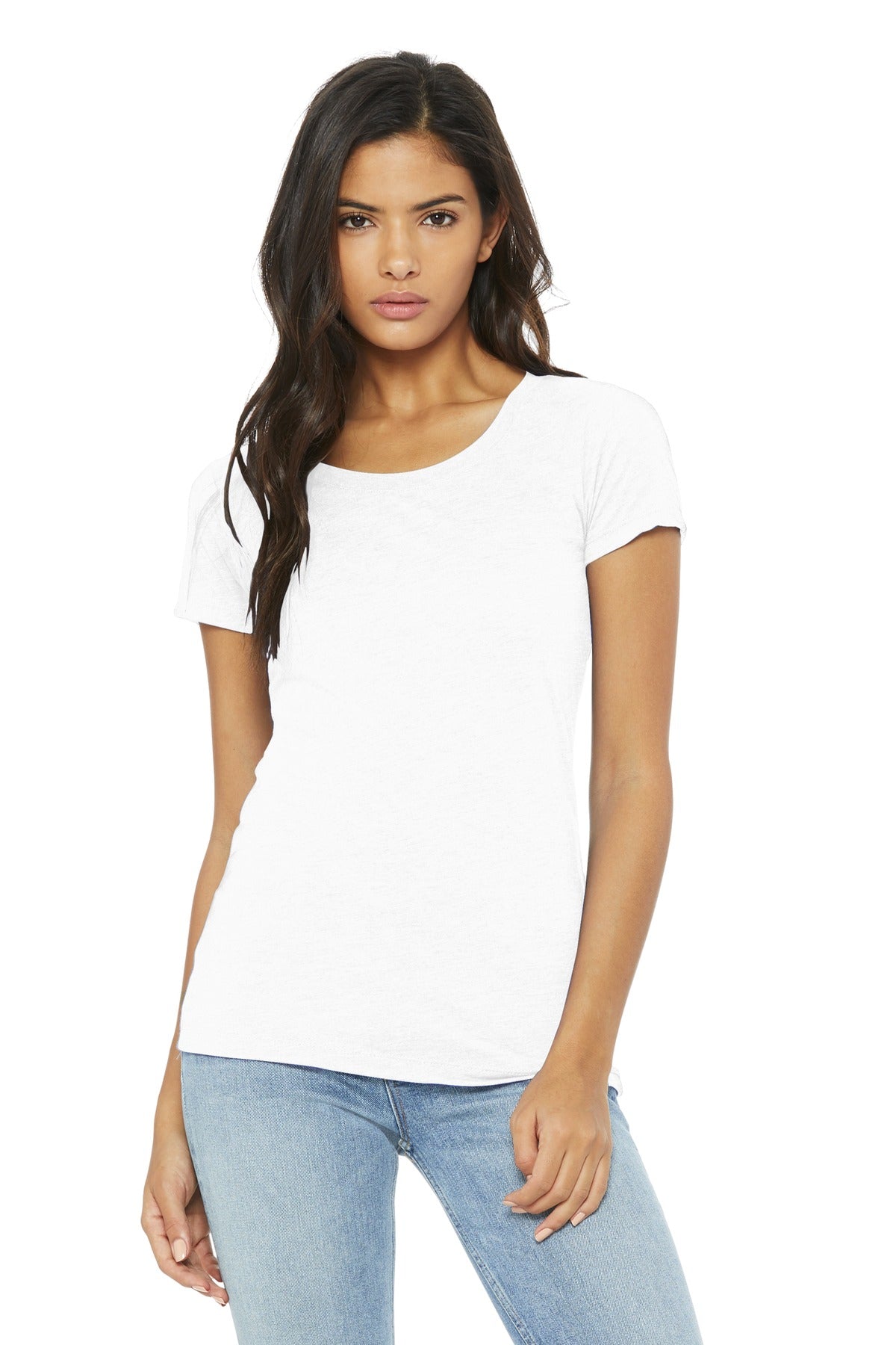 Slim fit Tear-away label Side seamed Triblend Colors: 3.8-ou - Solid White Triblend