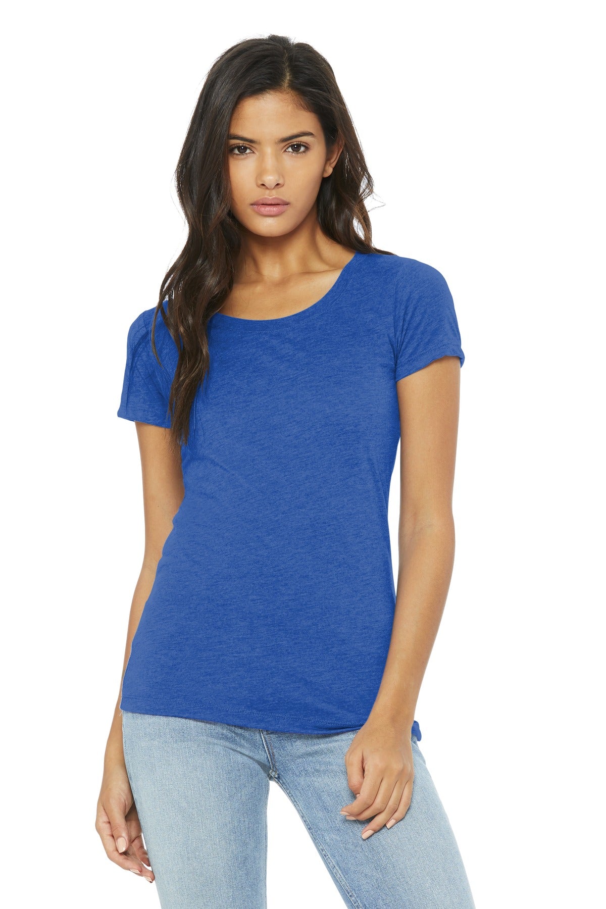 Slim fit Tear-away label Side seamed Triblend Colors: 3.8-ou - True Royal Triblend