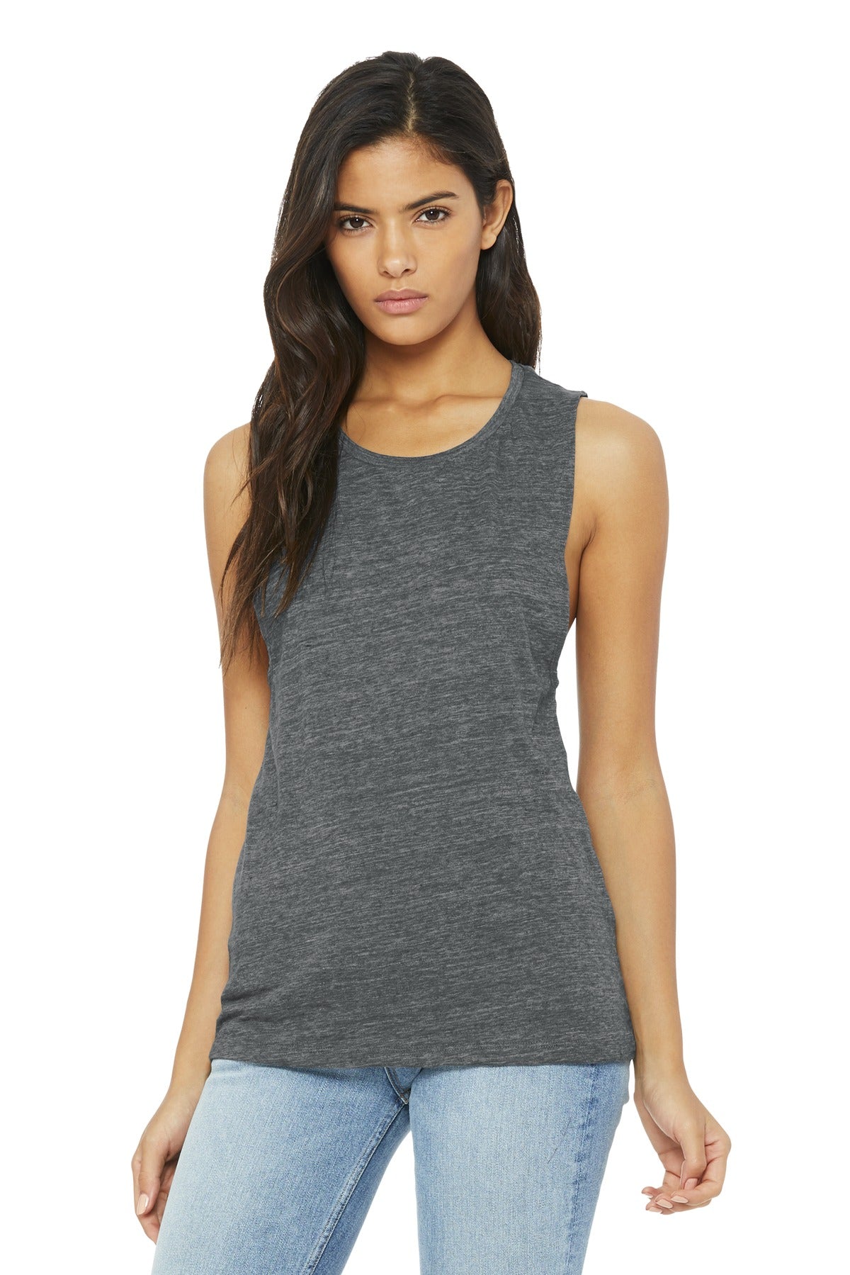Relaxed drapey fit Tear-away label Side seamed Low-cut armho - Asphalt Slub