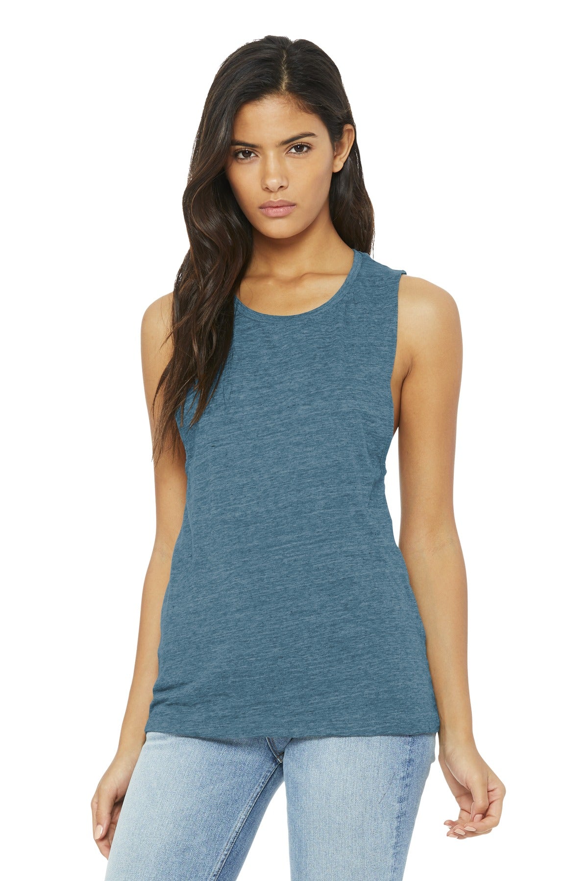 Relaxed drapey fit Tear-away label Side seamed Low-cut armho - Denim Slub