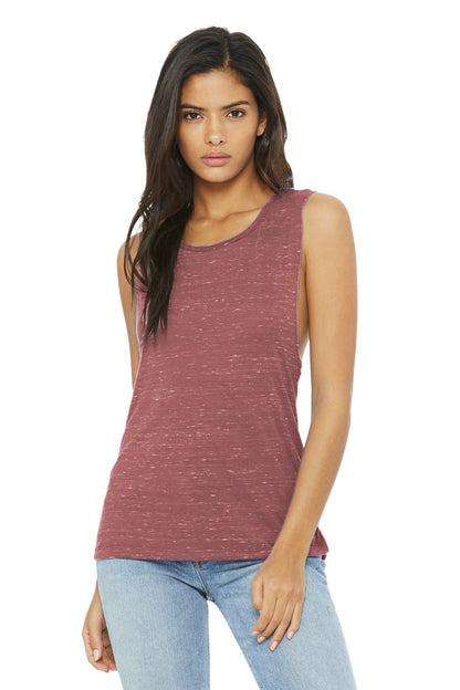 Relaxed drapey fit Tear-away label Side seamed Low-cut armho - Mauve Marble