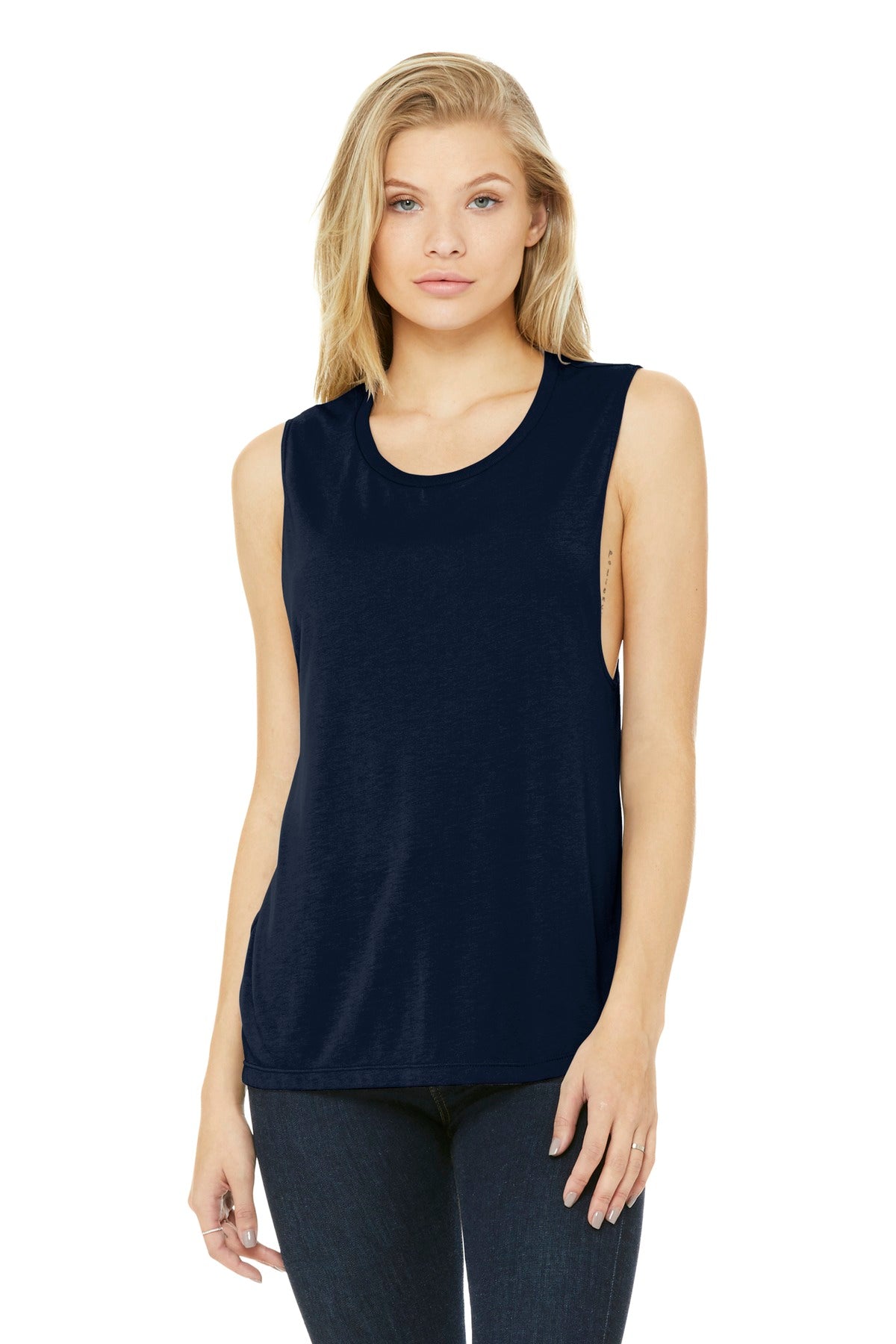 Relaxed drapey fit Tear-away label Side seamed Low-cut armho - Midnight