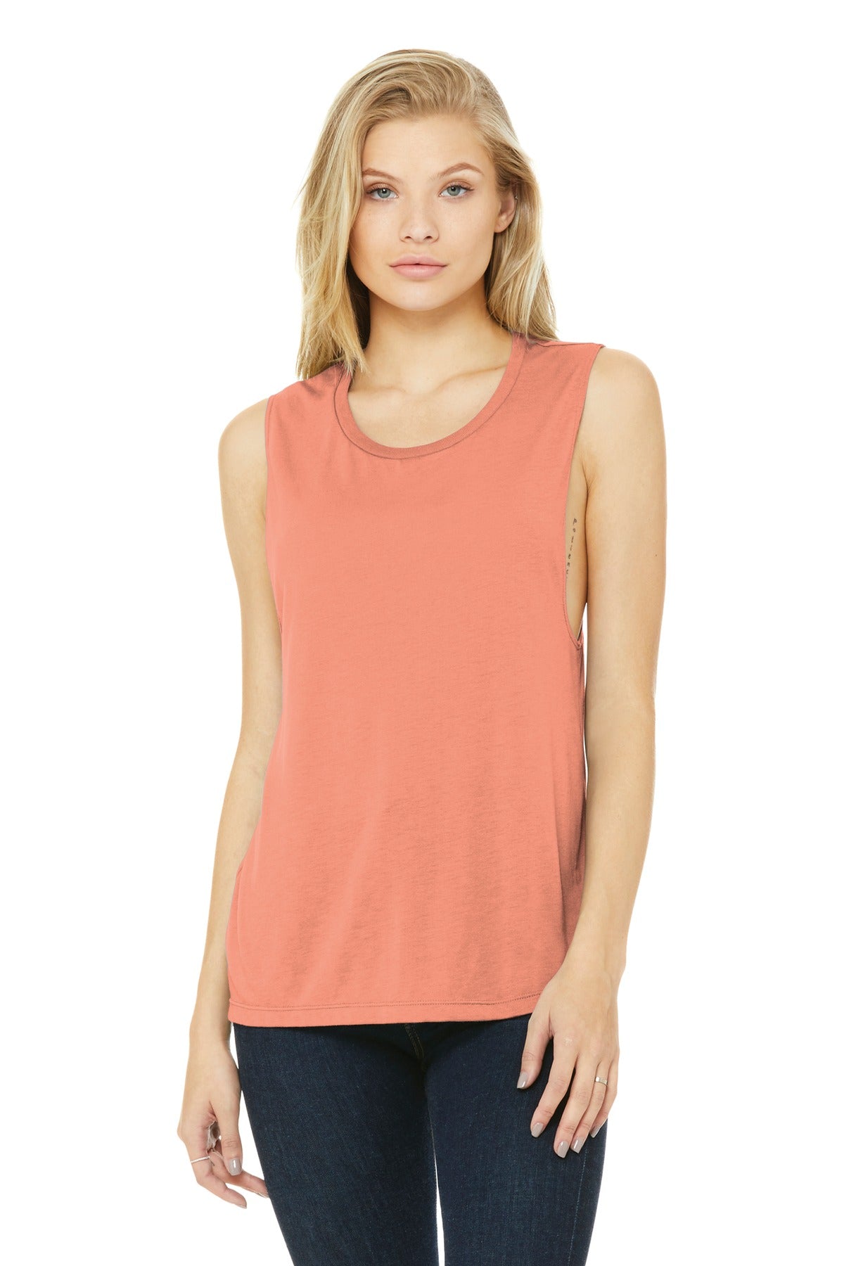 Relaxed drapey fit Tear-away label Side seamed Low-cut armho - Sunset