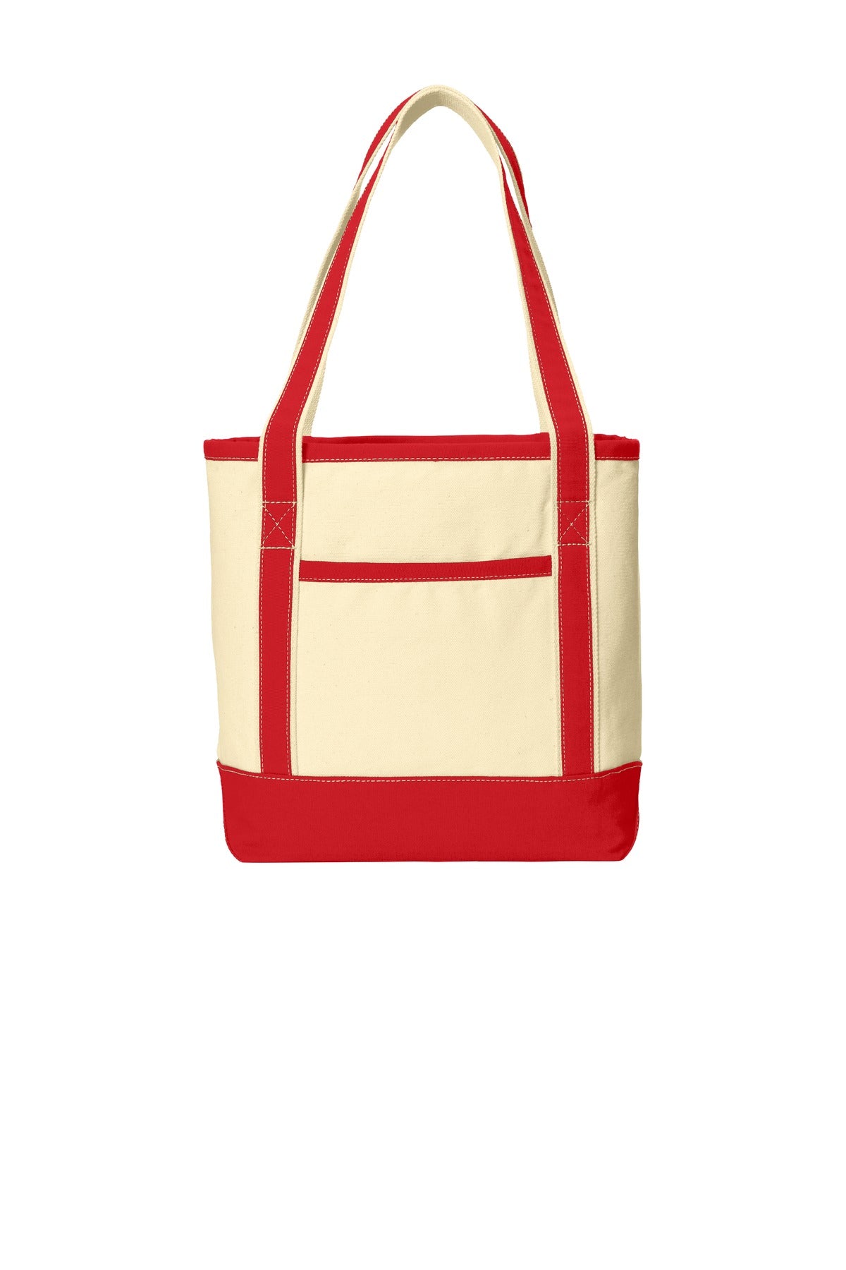 Port Authority® Medium Cotton -Natural/ Red