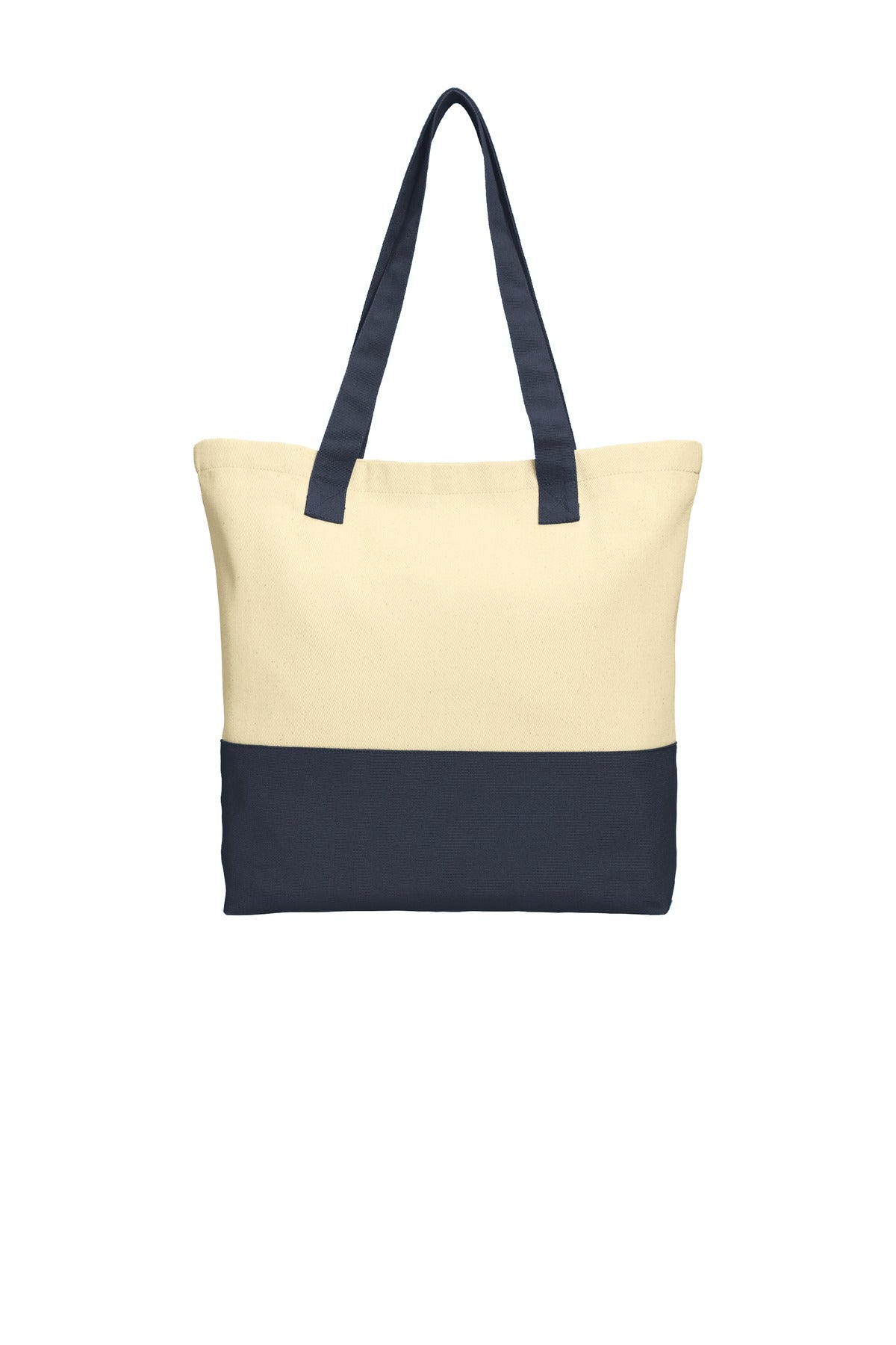 Port Authority® Colorblock Cot-Natural/ Navy