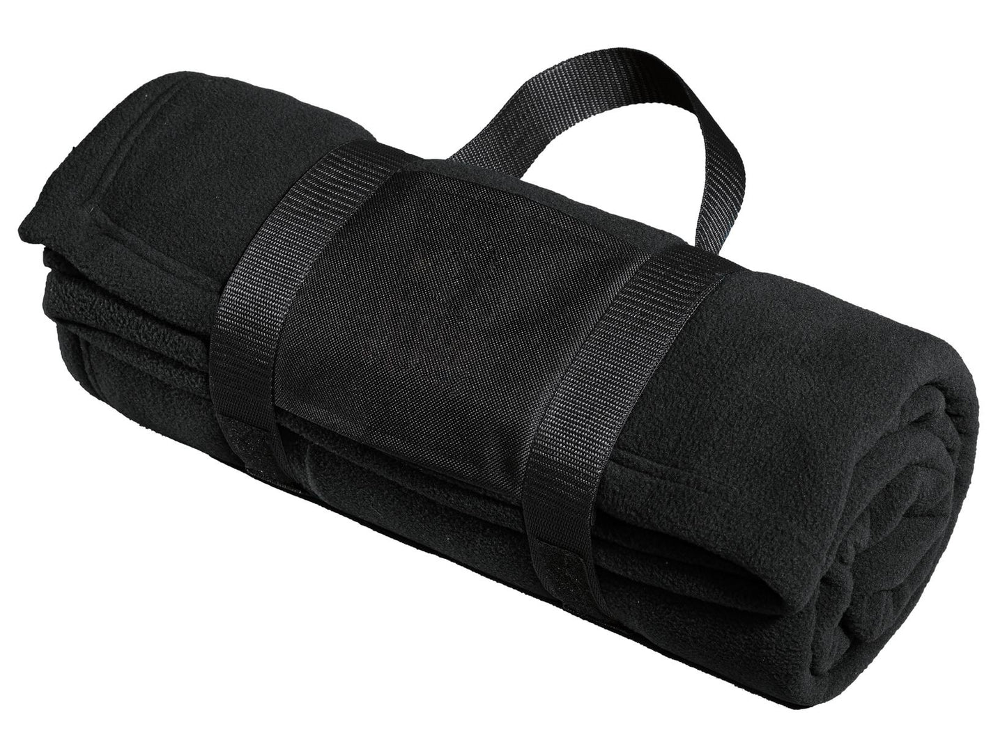 This soft fleece blanket--perfect for taking the chill off-- - Black