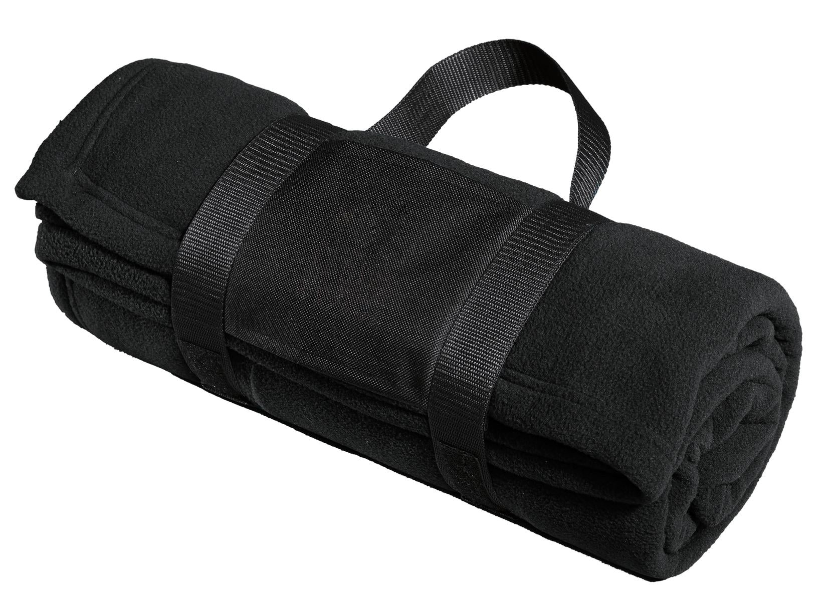 This soft fleece blanket--perfect for taking the chill off-- - Black