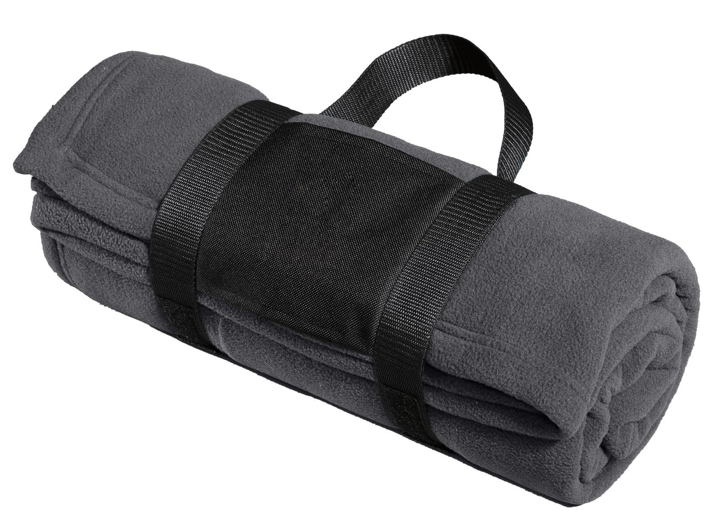 This soft fleece blanket--perfect for taking the chill off-- - Iron Grey