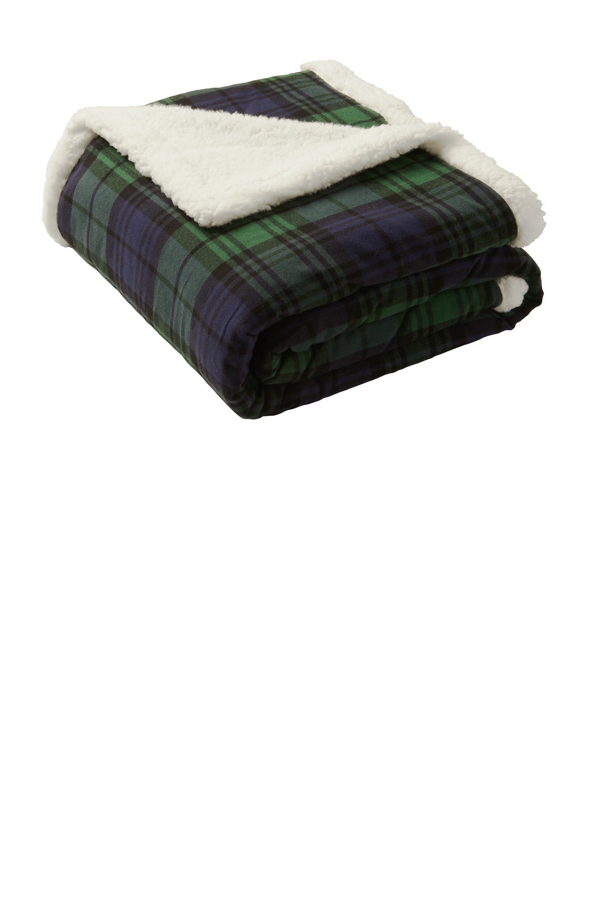 Classic soft flannel on the front with cozy sherpa fleece on - Black Watch
