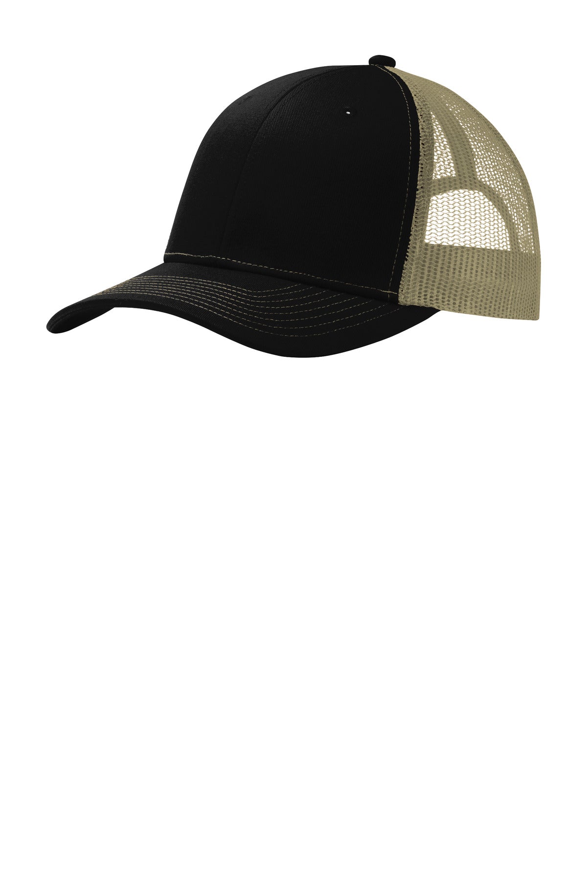 This two-toned cap features breathable mesh and contrast stitching on the bill. Fabric: 100% cotton 