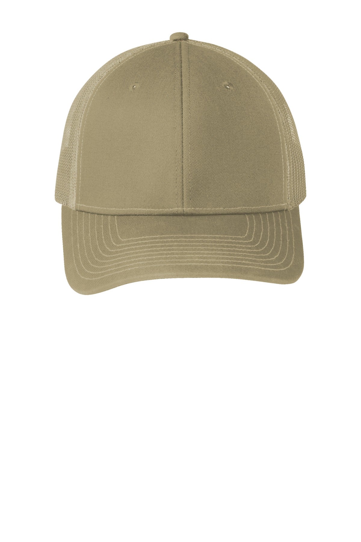 This two-toned cap features breathable mesh and contrast stitching on the bill. Fabric: 100% cotton 