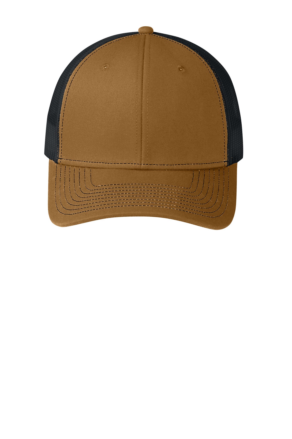 This two-toned cap features breathable mesh and contrast stitching on the bill. Fabric: 100% cotton 