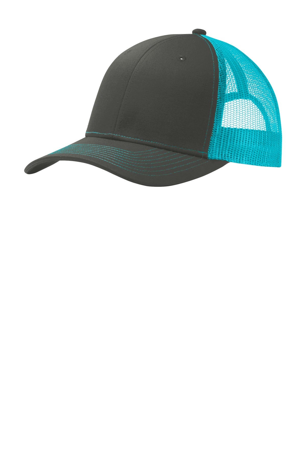 This two-toned cap features breathable mesh and contrast stitching on the bill. Fabric: 100% cotton 