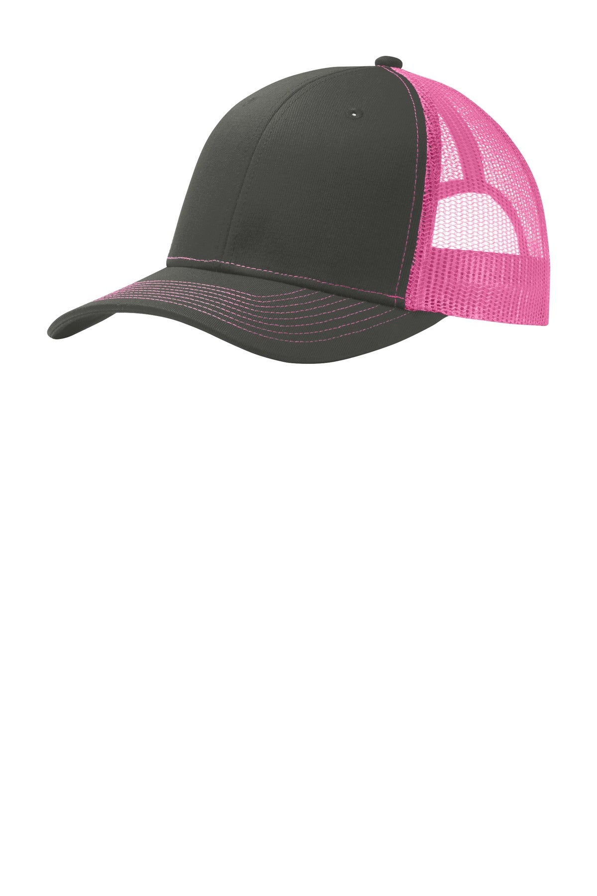 This two-toned cap features breathable mesh and contrast stitching on the bill. Fabric: 100% cotton 
