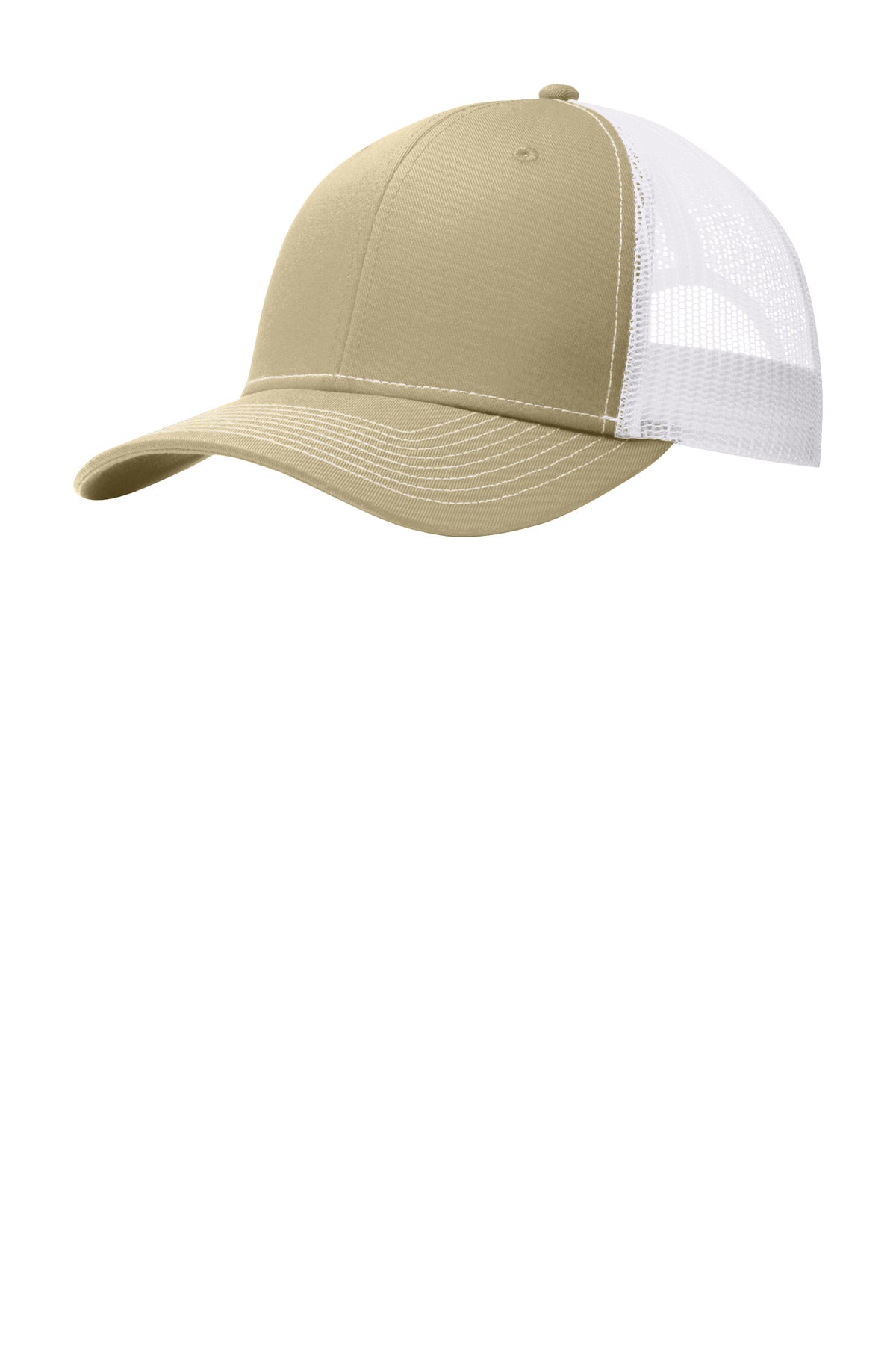 This two-toned cap features breathable mesh and contrast stitching on the bill. Fabric: 100% cotton 