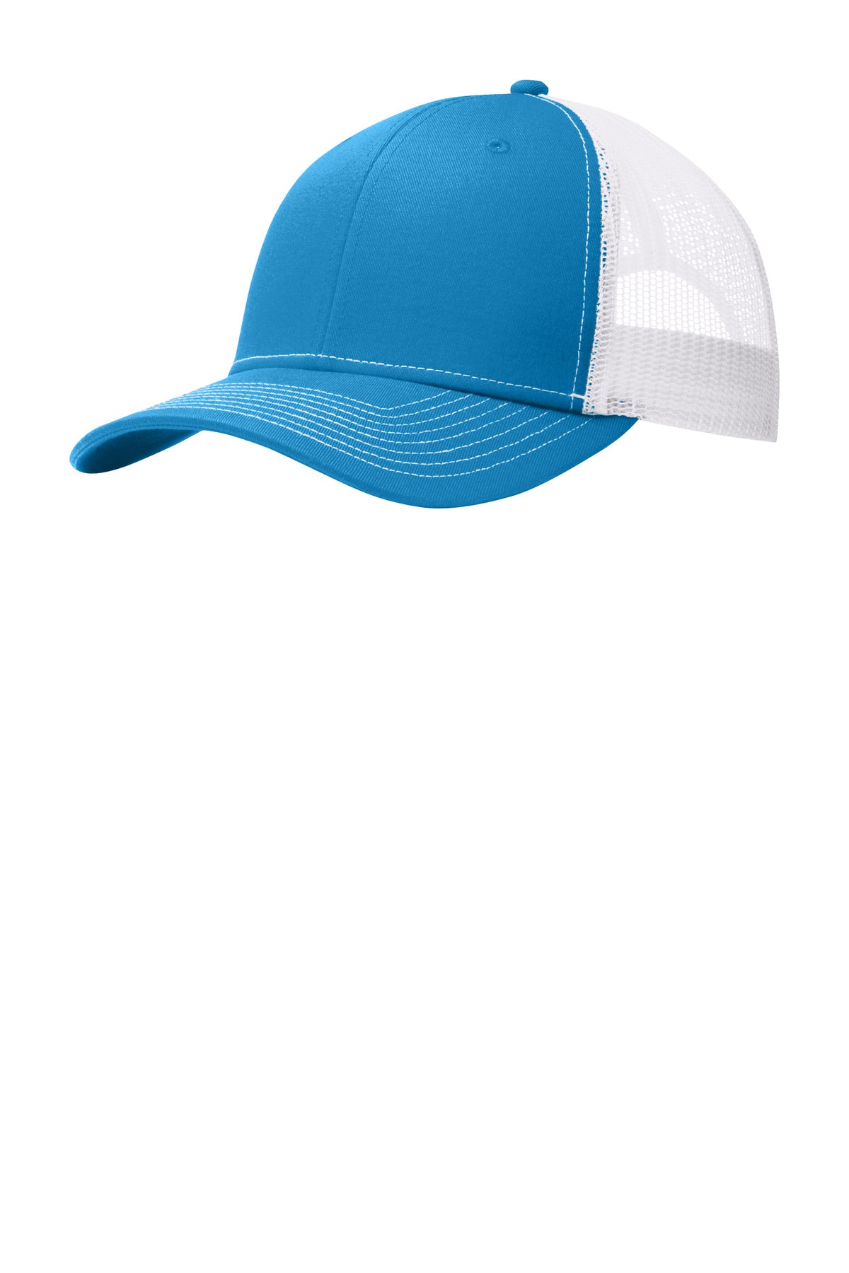 This two-toned cap features breathable mesh and contrast stitching on the bill. Fabric: 100% cotton 