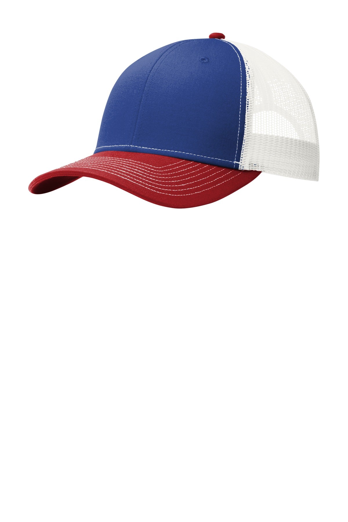 This two-toned cap features breathable mesh and contrast stitching on the bill. Fabric: 100% cotton 