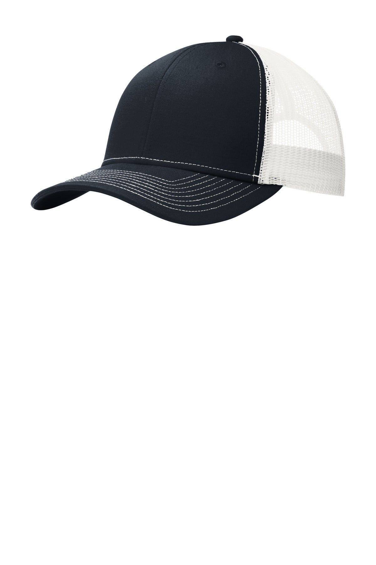 This two-toned cap features breathable mesh and contrast stitching on the bill. Fabric: 100% cotton 