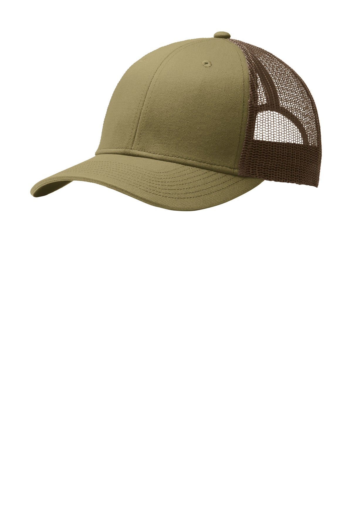 This two-toned cap features breathable mesh and contrast stitching on the bill. Fabric: 100% cotton 
