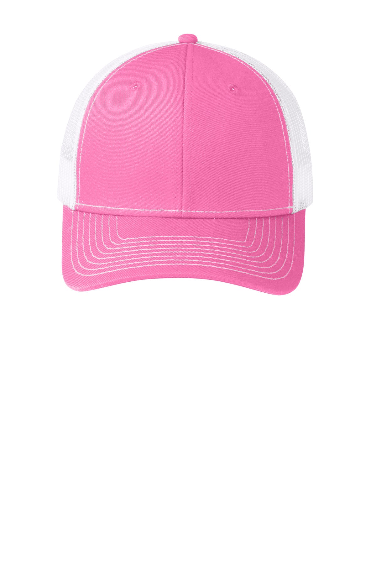 This two-toned cap features breathable mesh and contrast stitching on the bill. Fabric: 100% cotton 