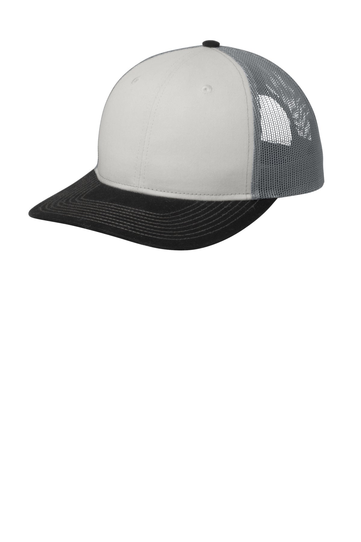 This two-toned cap features breathable mesh and contrast stitching on the bill. Fabric: 100% cotton 