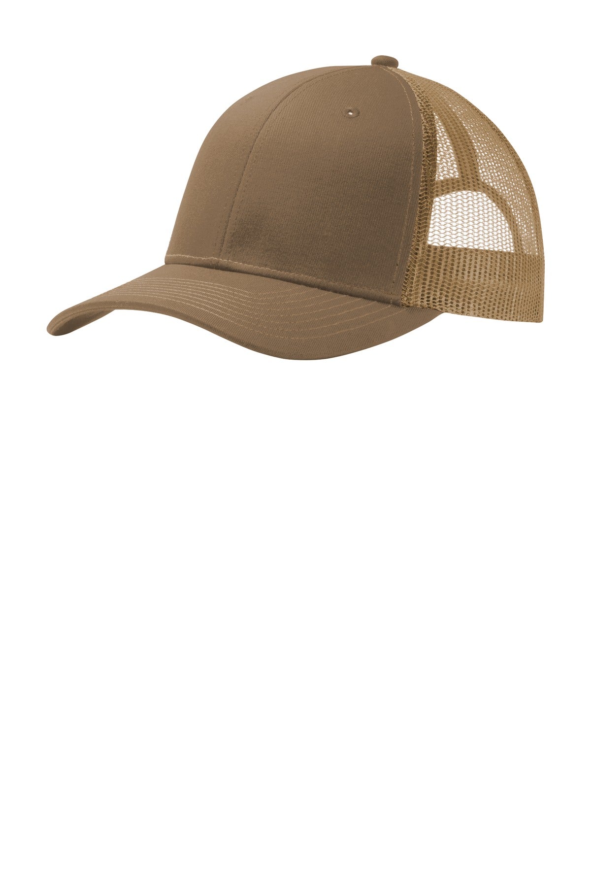 This two-toned cap features breathable mesh and contrast stitching on the bill. Fabric: 100% cotton 