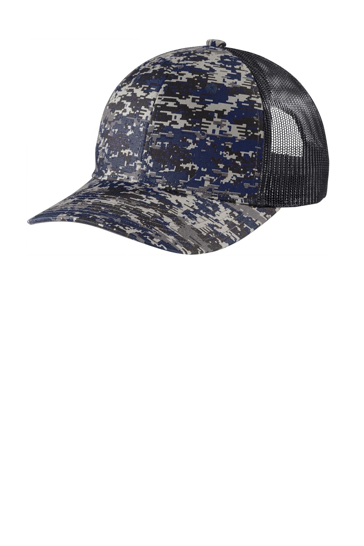 Fabric: 100% cotton twill front panels; 100% polyester mesh mid and back panelsStructure: Structured