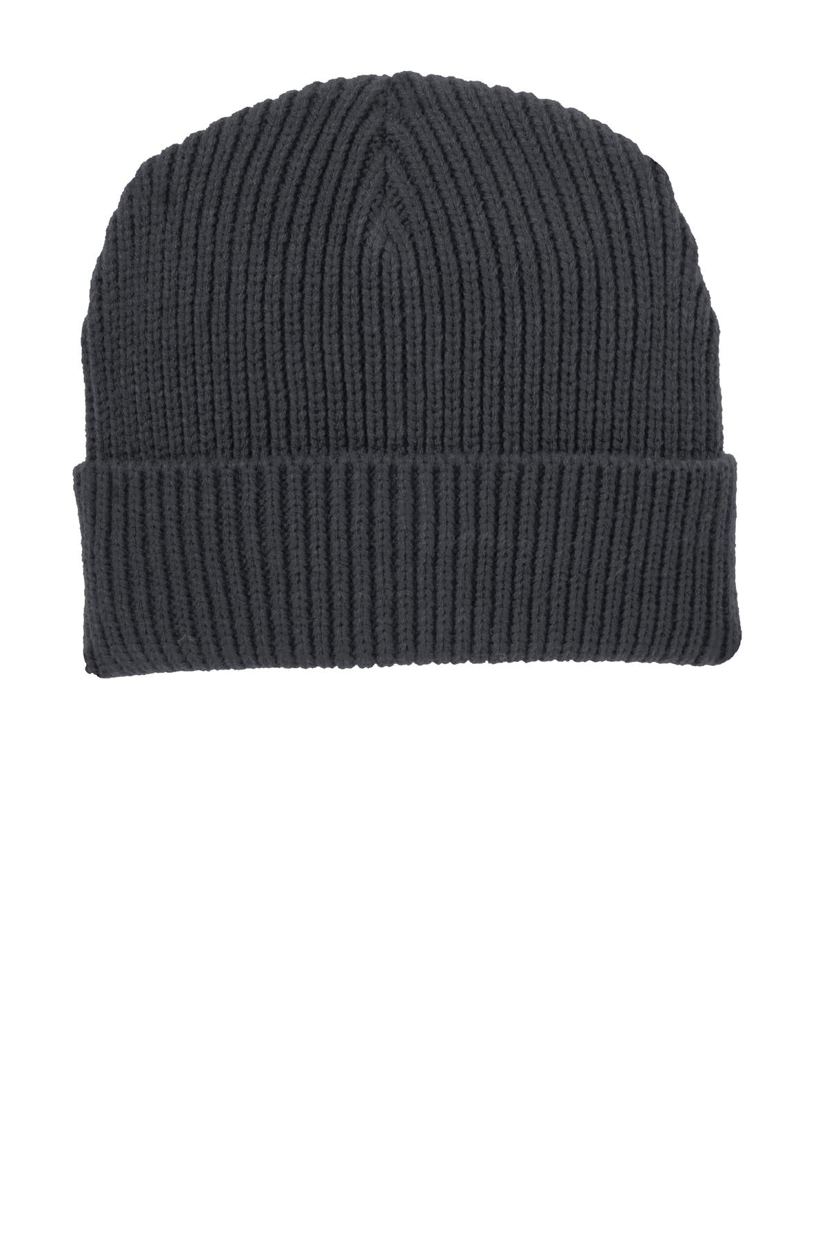 This heavyweight chunky rib knit cap has a traditional look and is always cold-weather-ready. Fabric