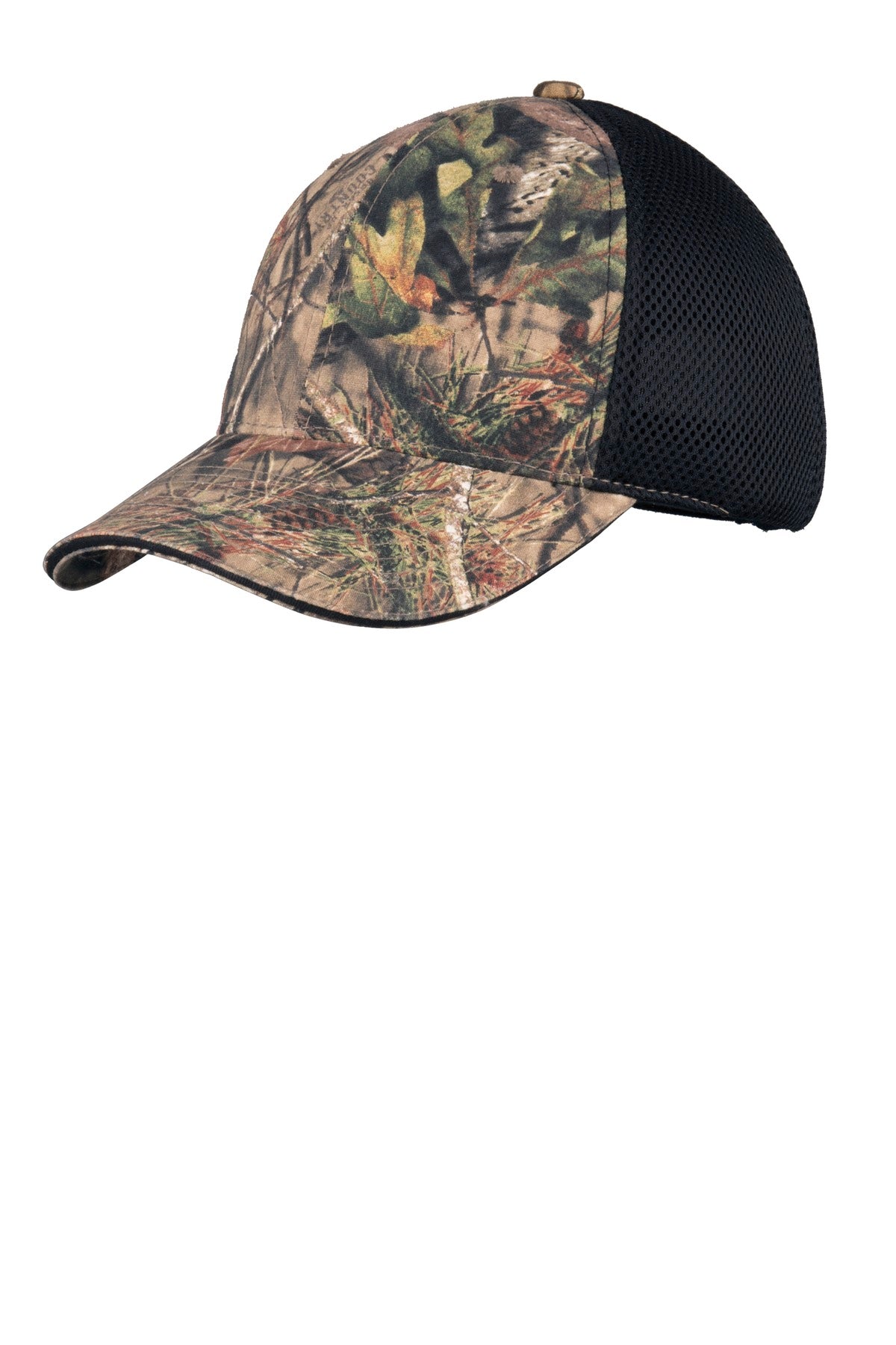 This comfortable soft and breathable cap has camouflage print in the front panels and two-ply cushio