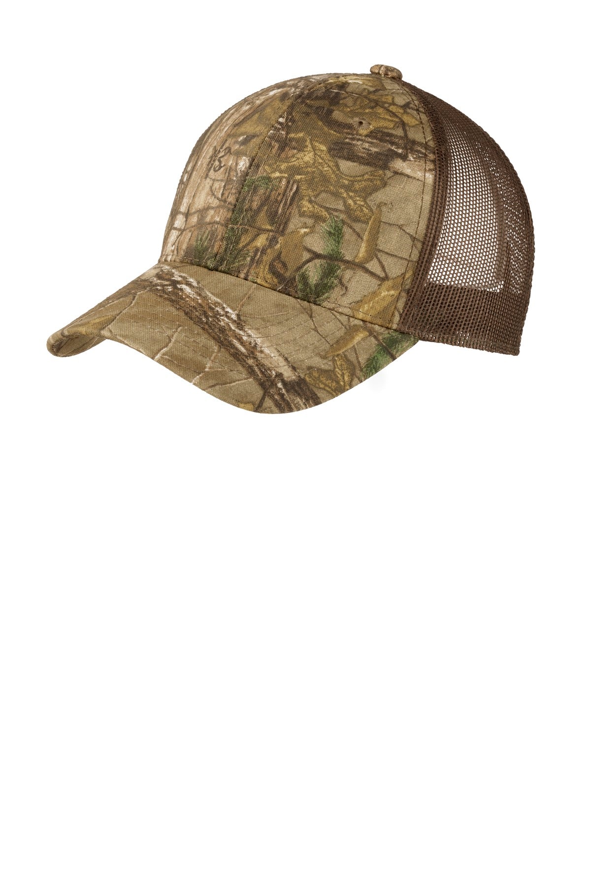 Camo and open-hole mesh come together in this structured cap designed with the outdoors in mind. Fab