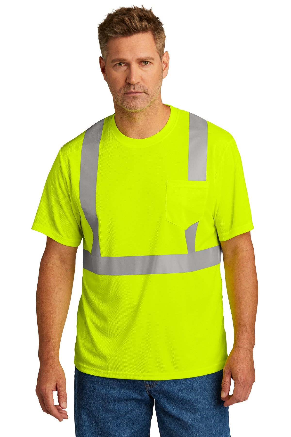 This breathable moisture-wicking mesh tee delivers high visi - Safety Yellow